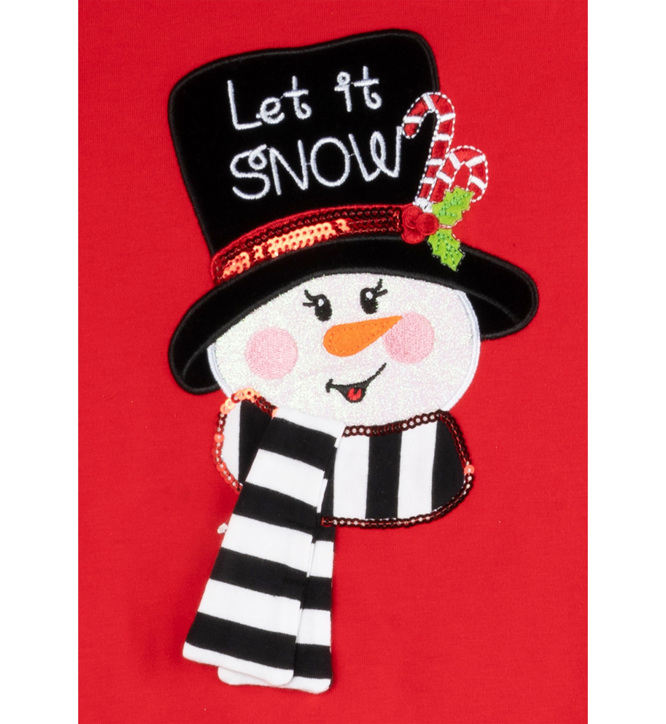 Baby Girls Snowman Appliqué Set