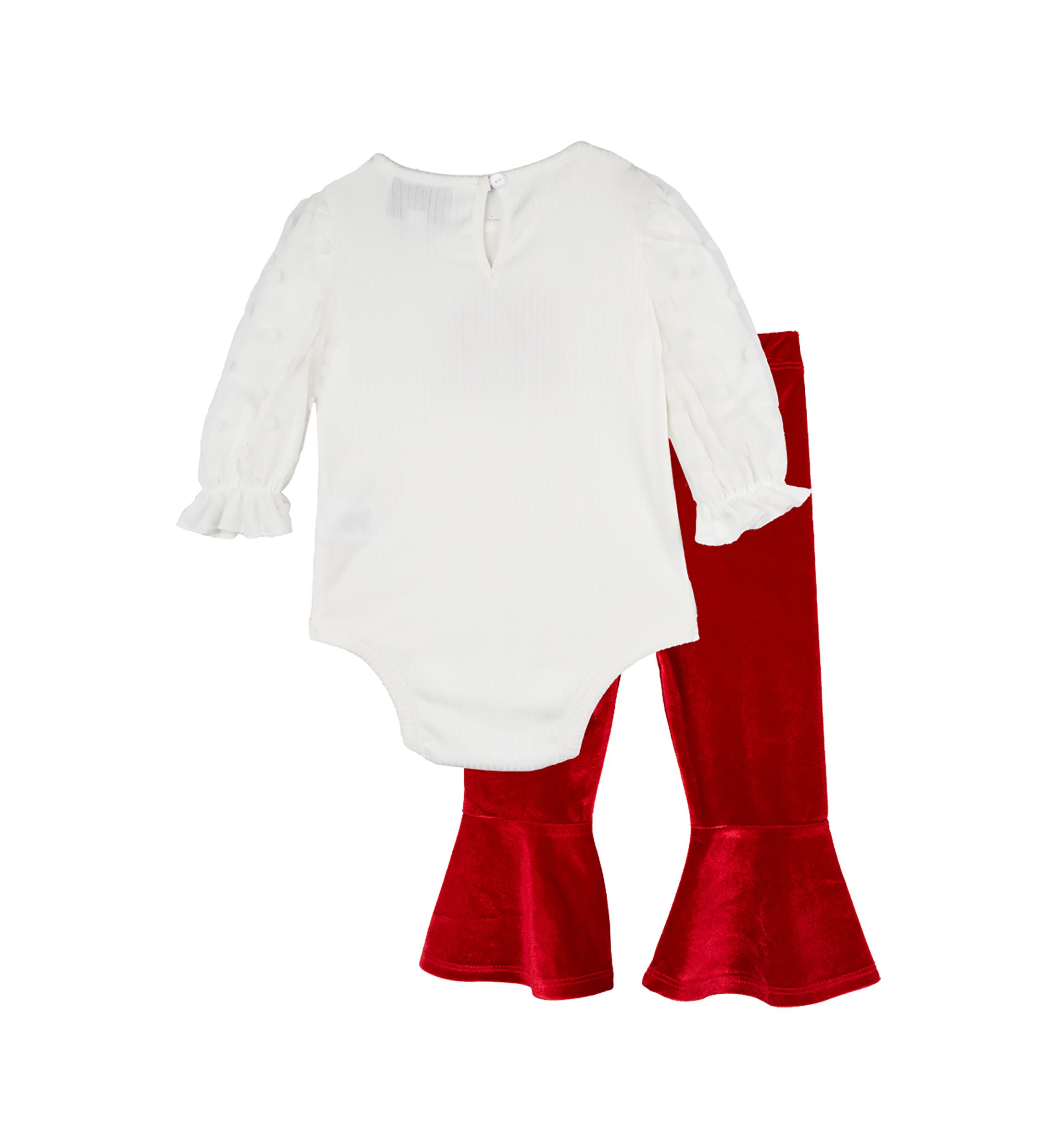 Baby Girls Santa Bodysuit and Flare Pants Set