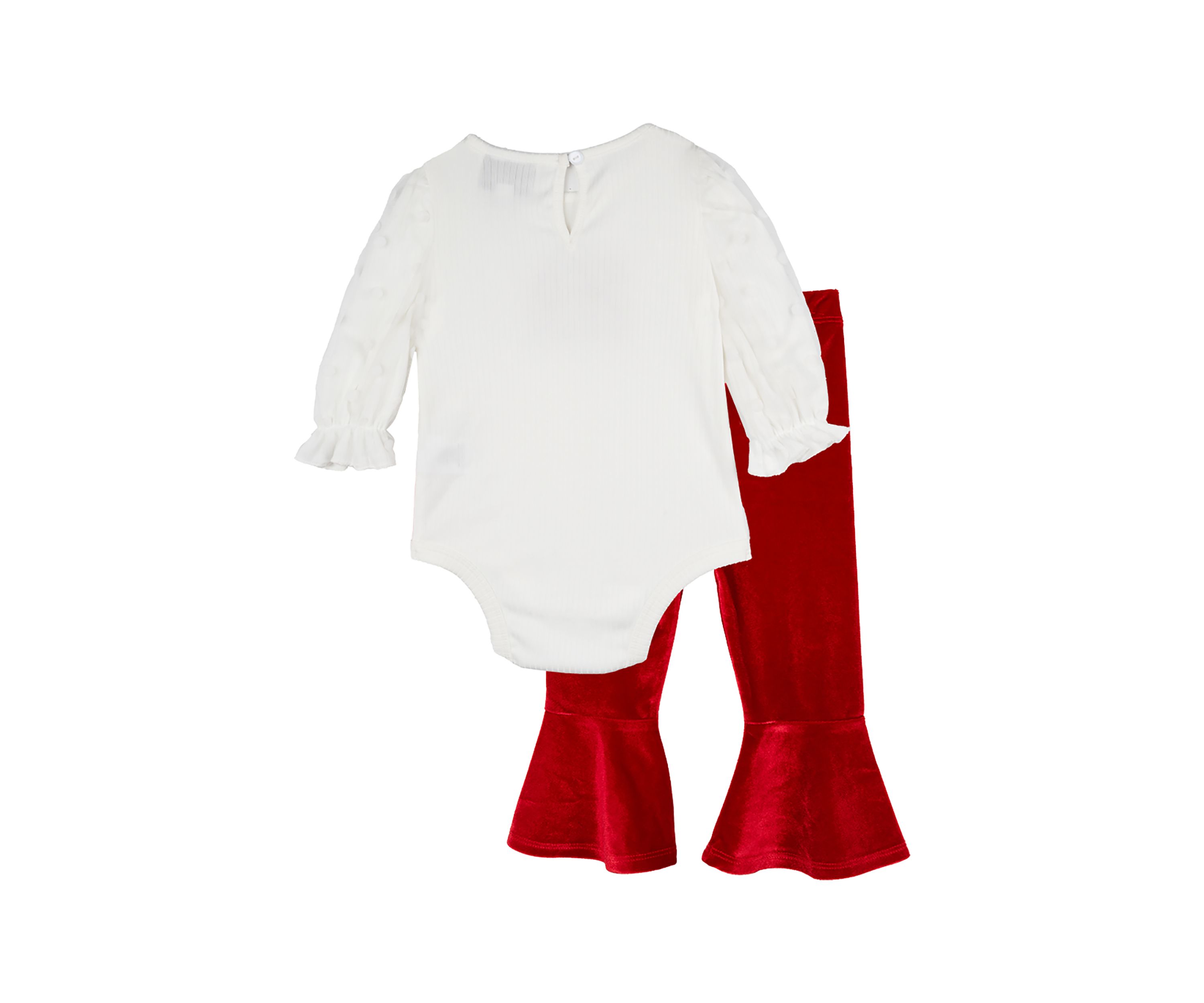 Baby Girls Santa Bodysuit and Flare Pants Set