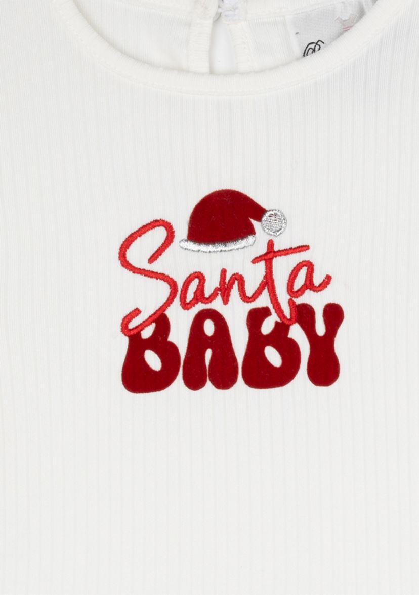 Baby Girls Santa Bodysuit and Flare Pants Set