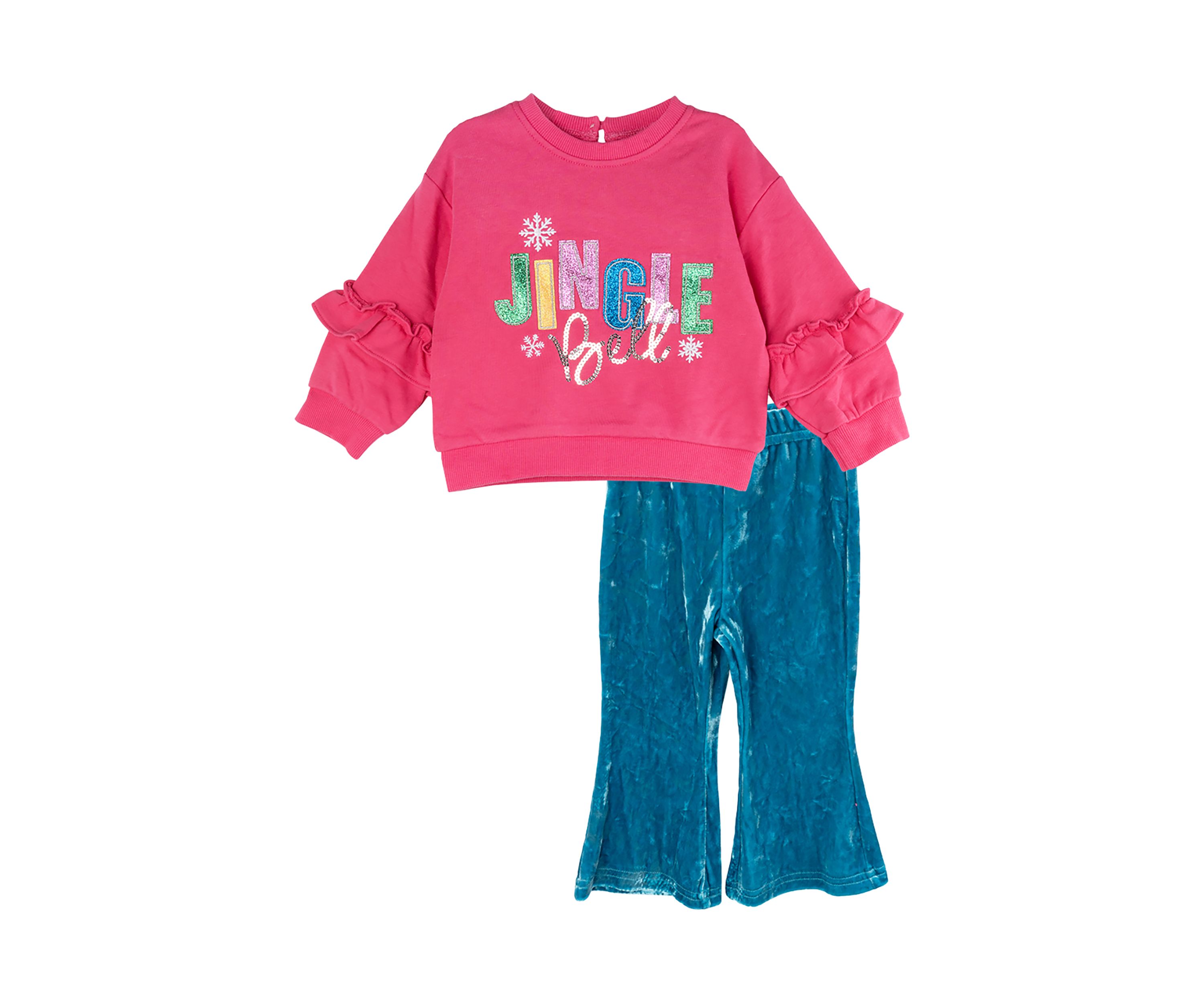 Baby Girls French Terry Graphic Sweatshirt and Leggings Set