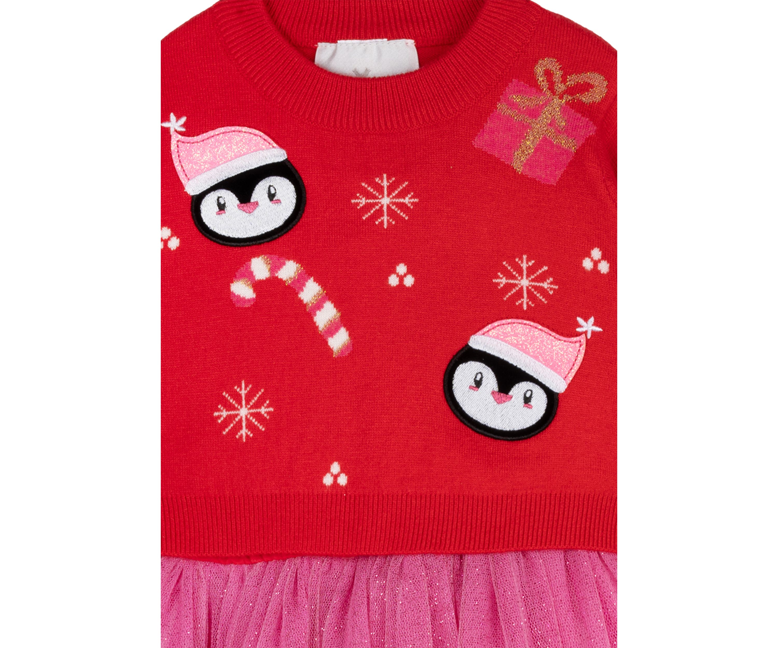 Baby Girls Penquin Christmas Sweater Dress