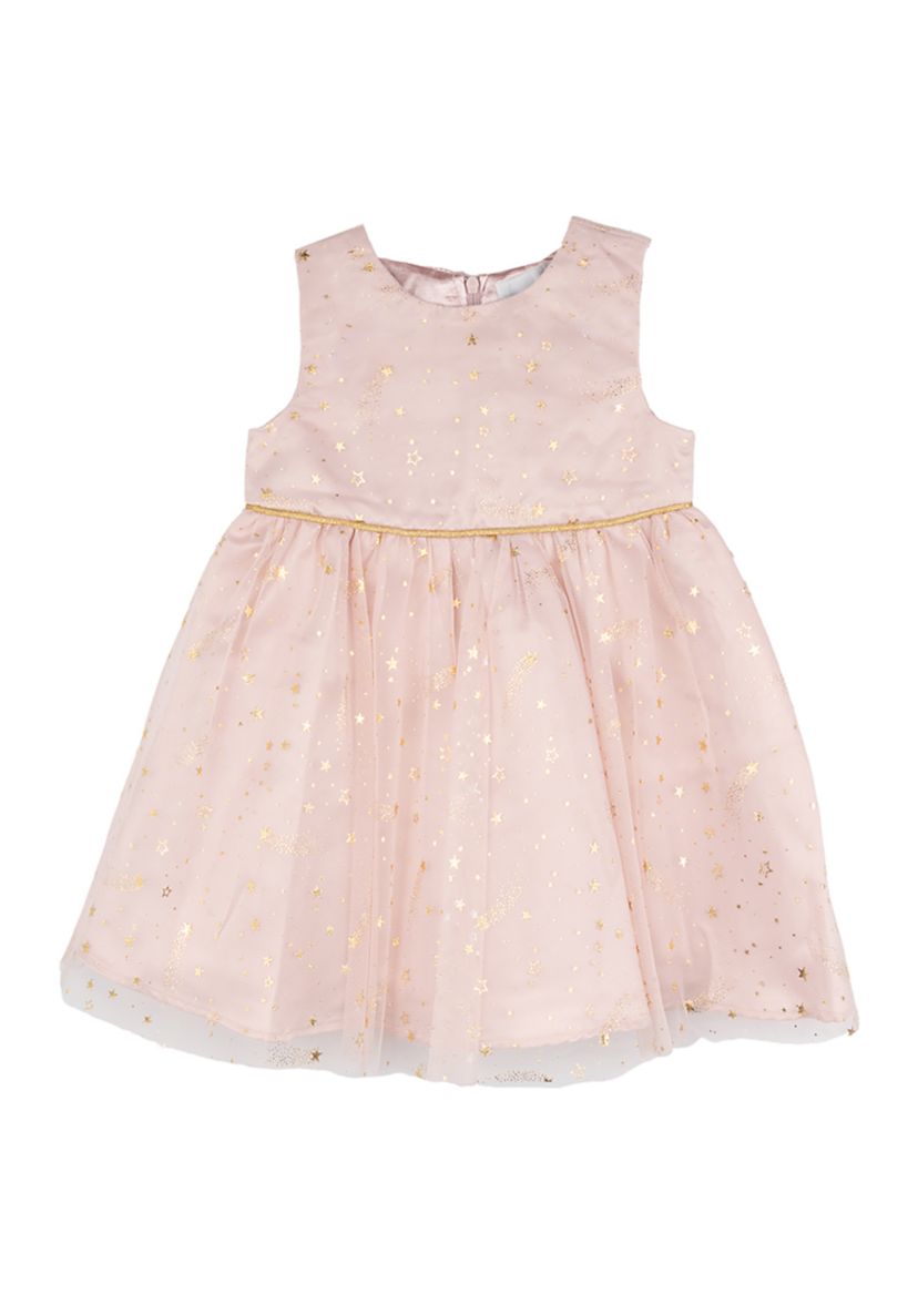 Baby Girls Foil Stars Mesh Dress with Jacket