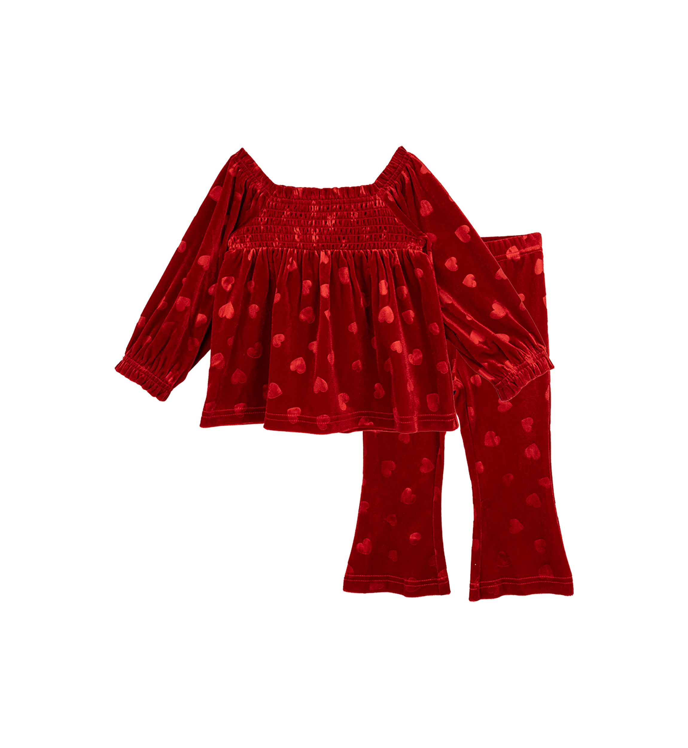 Baby Girls Velvet Heart Top and Pants Set