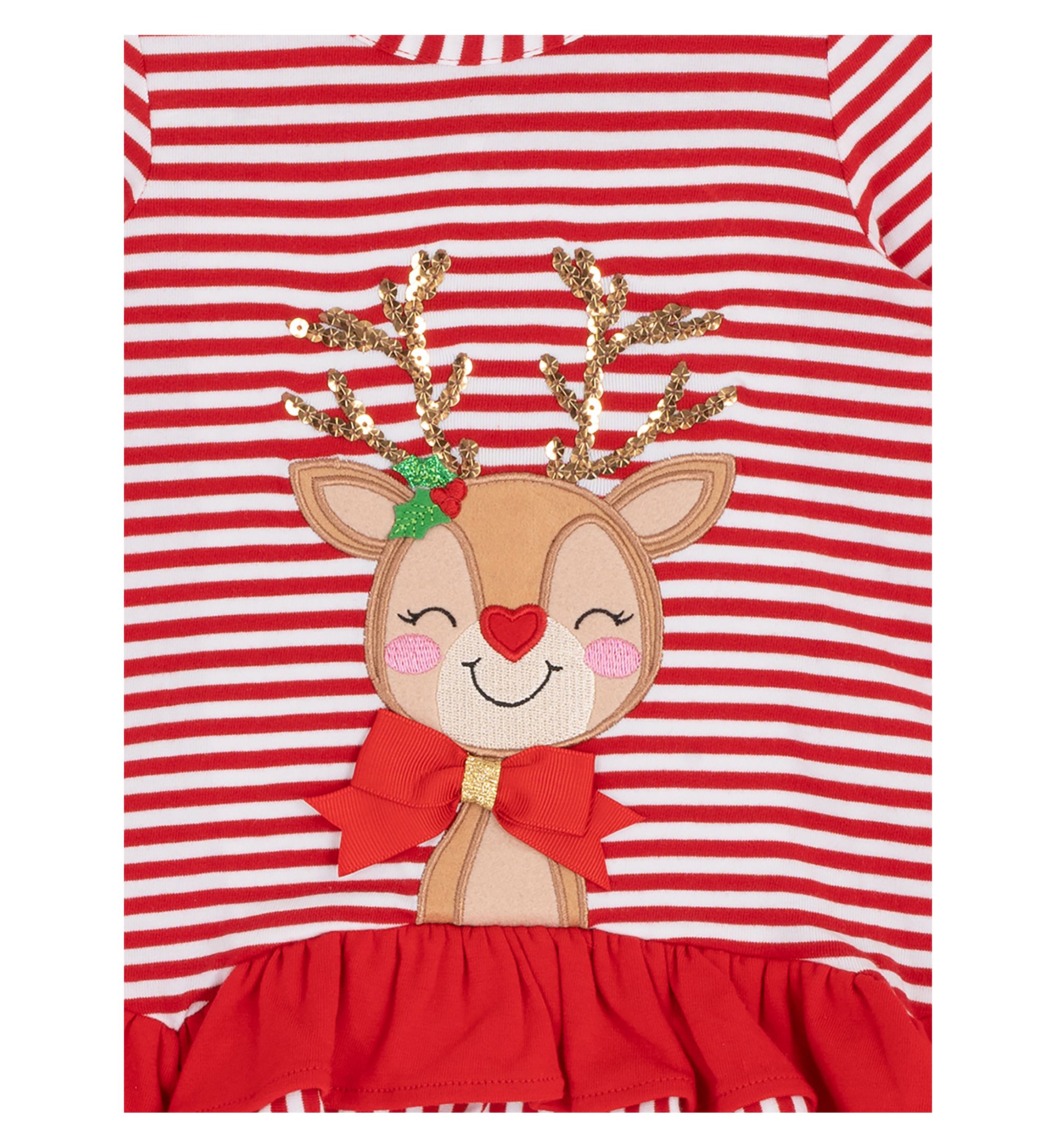 Baby Girls Reindeer Striped Set 