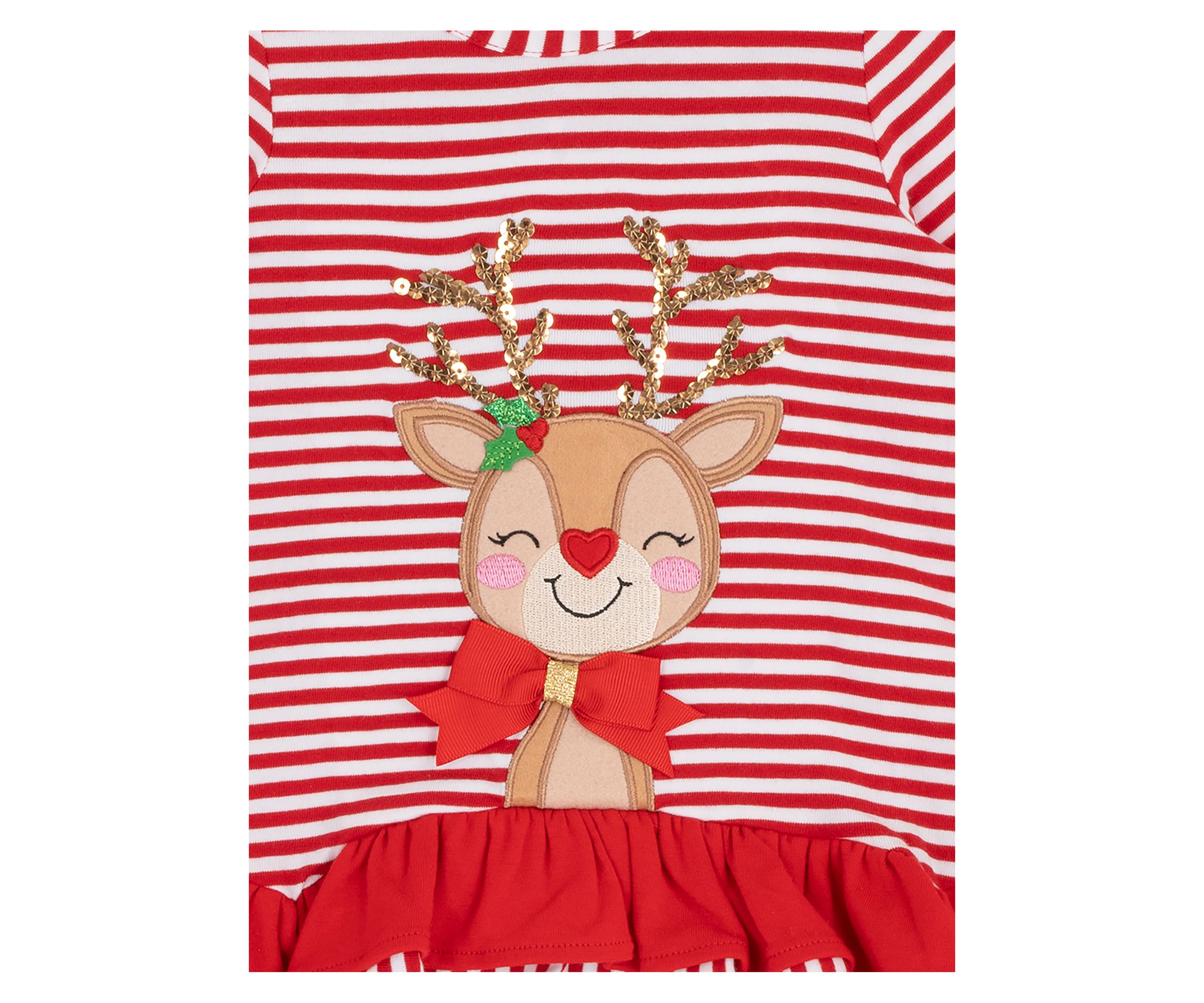 Baby Girls Reindeer Striped Set 