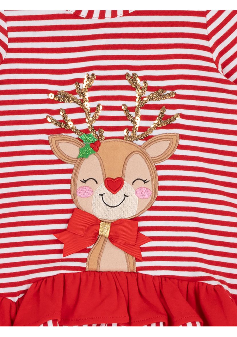 Baby Girls Reindeer Striped Set 