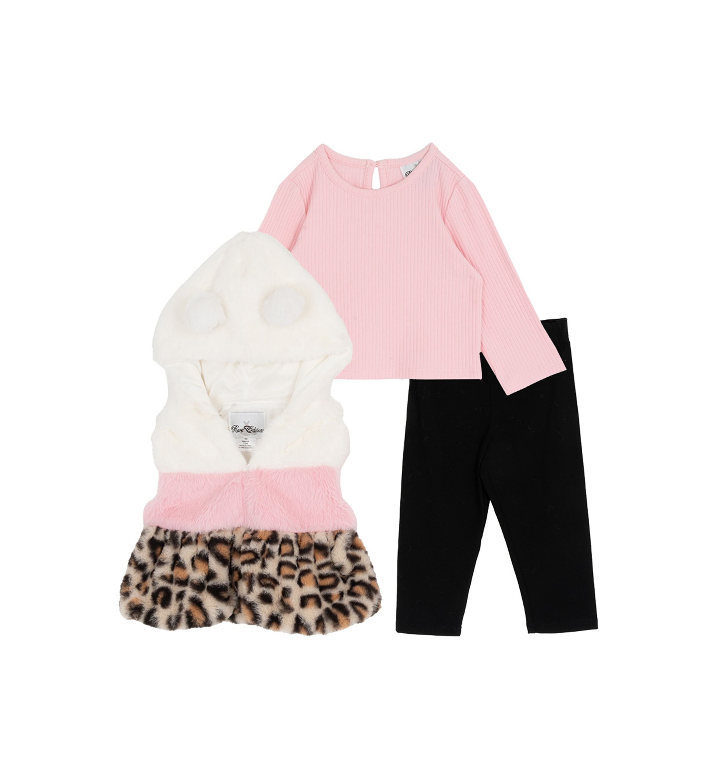 Baby  Girls Fur Vest Set 
