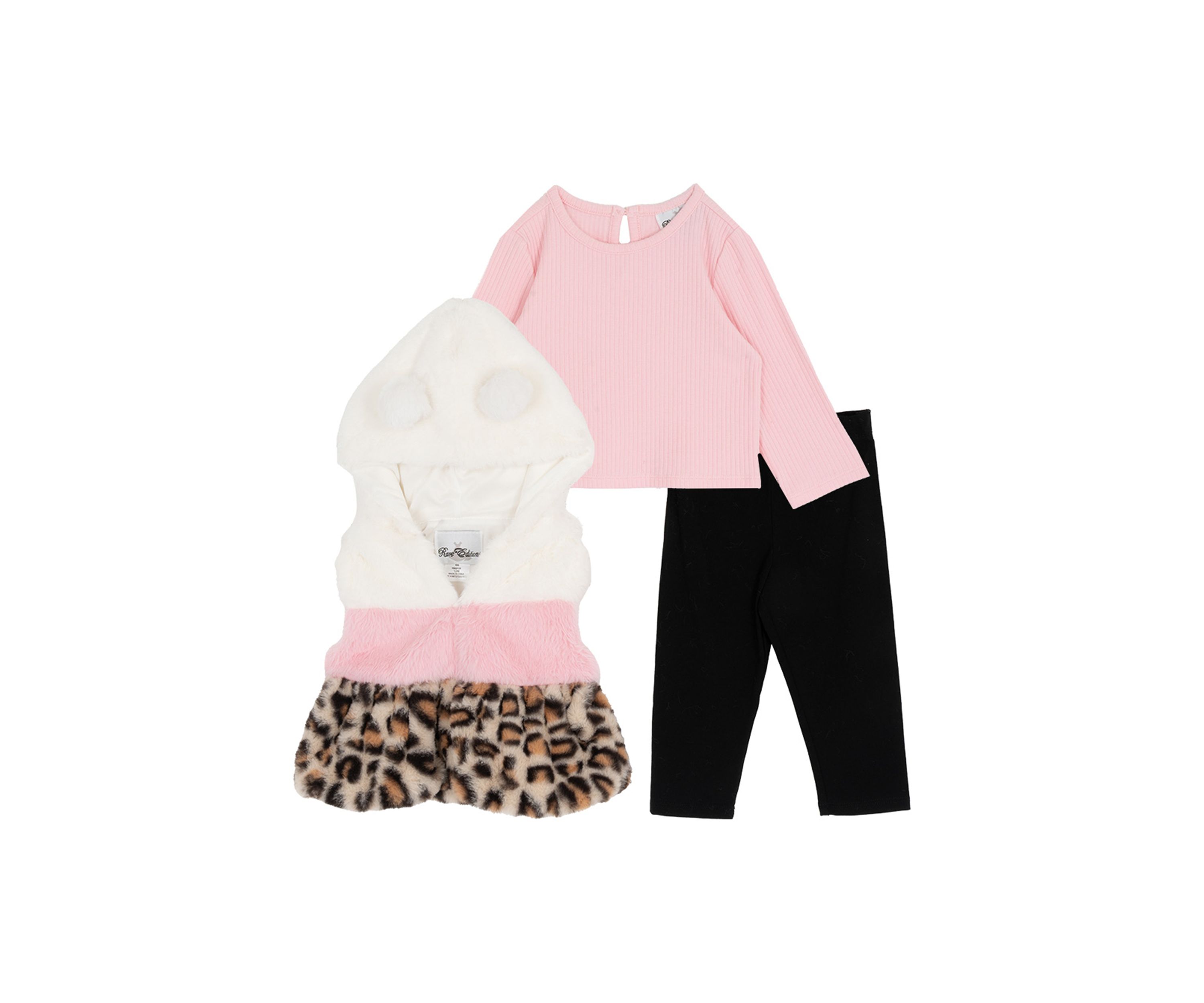 Baby  Girls Fur Vest Set 