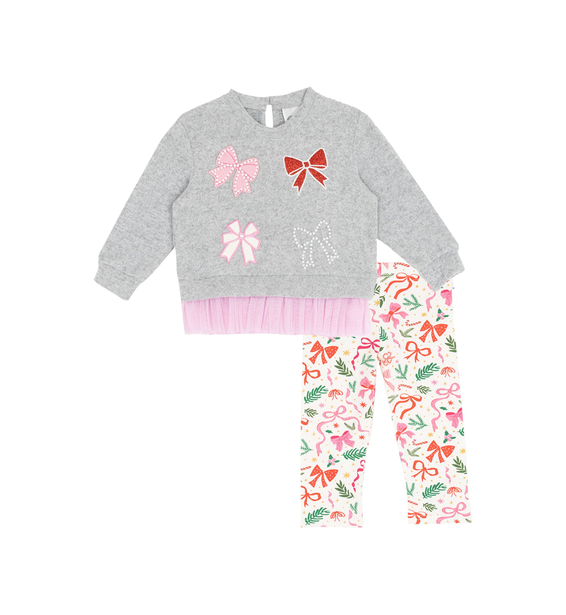 Baby Girls Long Sleeve Bow Set