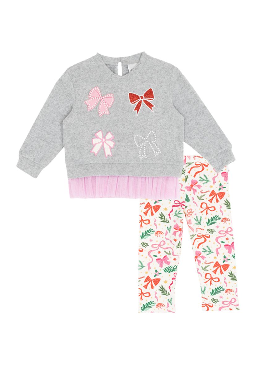 Baby Girls Long Sleeve Bow Set