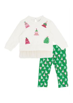 Rare Editions Baby Girls Long Sleeve Multicolored Tree Set