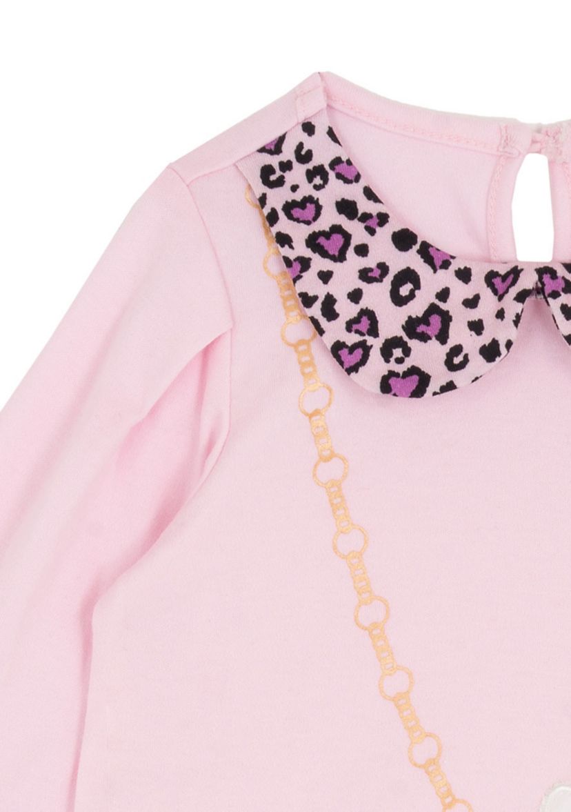 Baby Girls Long Sleeve Cat Top and Solid Legging Set 