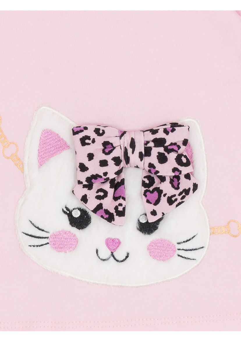 Baby Girls Long Sleeve Cat Top and Solid Legging Set 