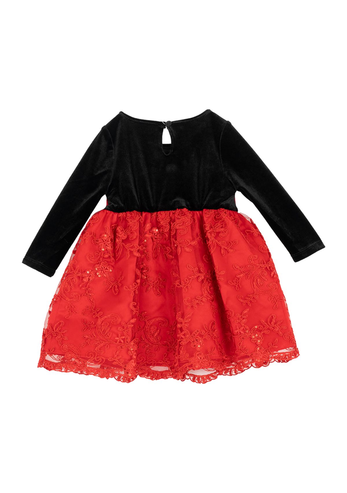 Baby Girls Long Sleeve Velvet Bodice Dress