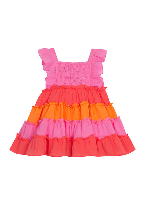 Rare Editions Toddler Girls Gauze Color Block Dress
