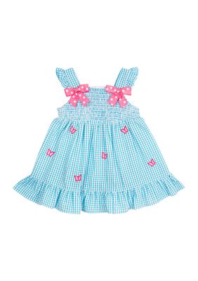 Rare Editions Toddler Girls Flutter Sleeve Smocked Seersucker Dress | belk