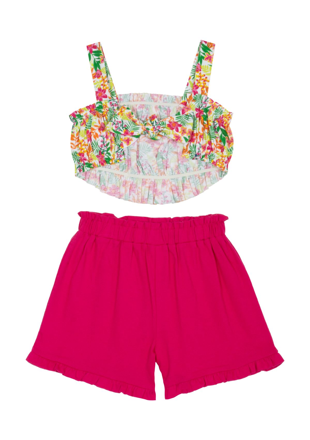 Toddler Girls Floral Printed Top and Shorts Set