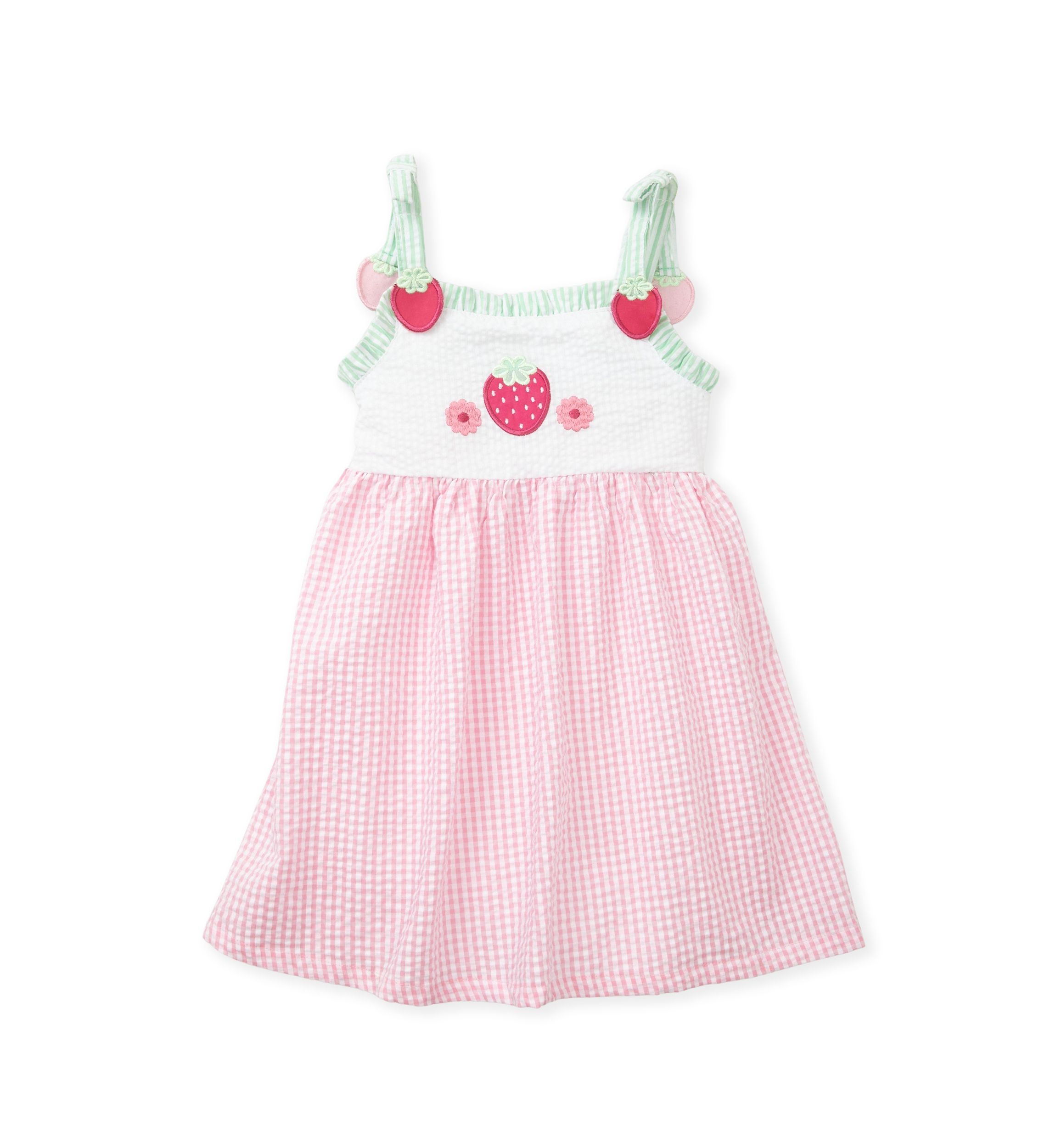 Toddler Girls Sleeveless Strawberry  Seersucker Sundress