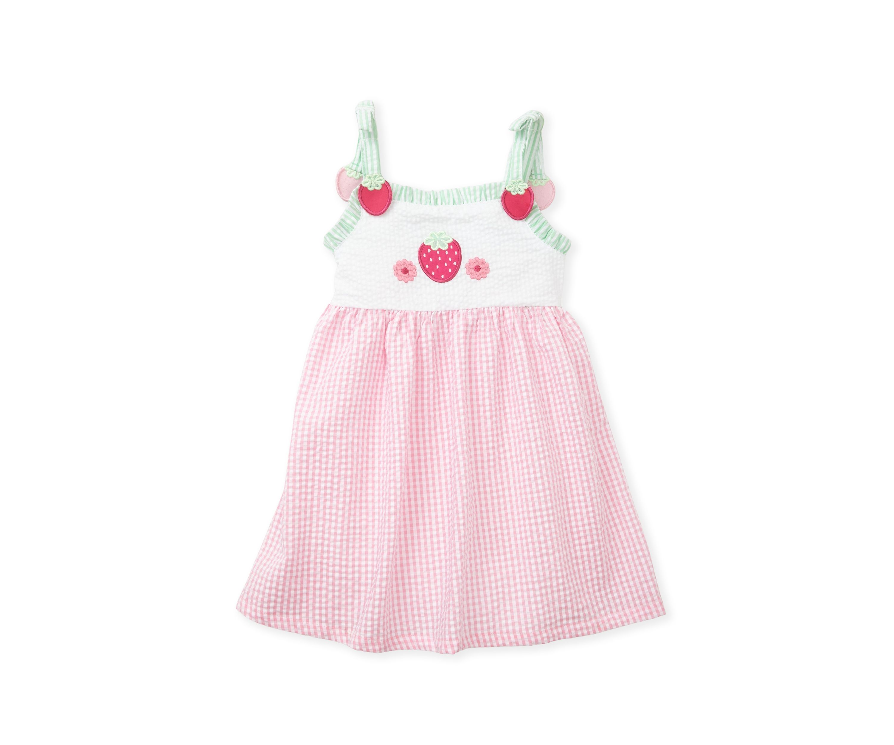 Toddler Girls Sleeveless Strawberry  Seersucker Sundress