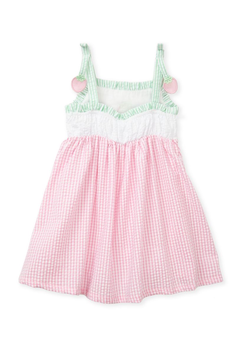 Toddler Girls Sleeveless Strawberry  Seersucker Sundress