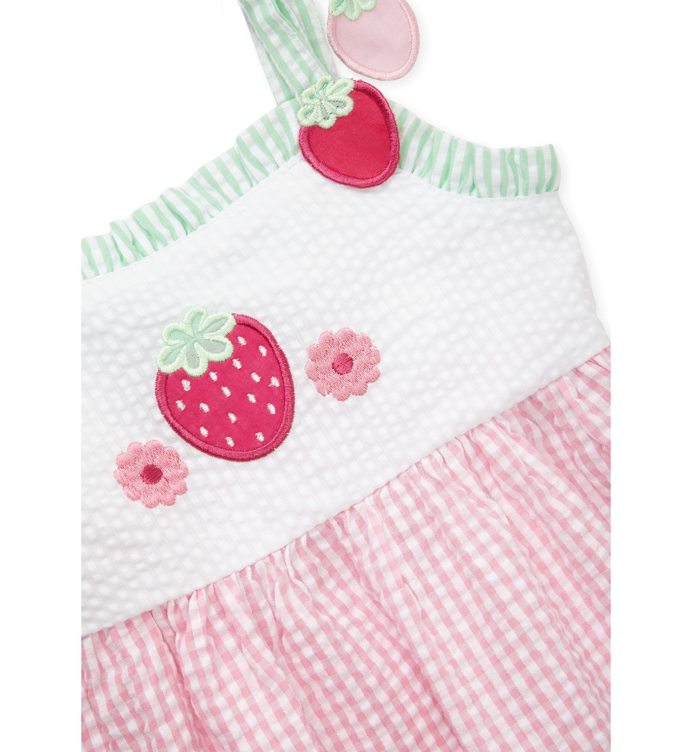 Toddler Girls Sleeveless Strawberry  Seersucker Sundress