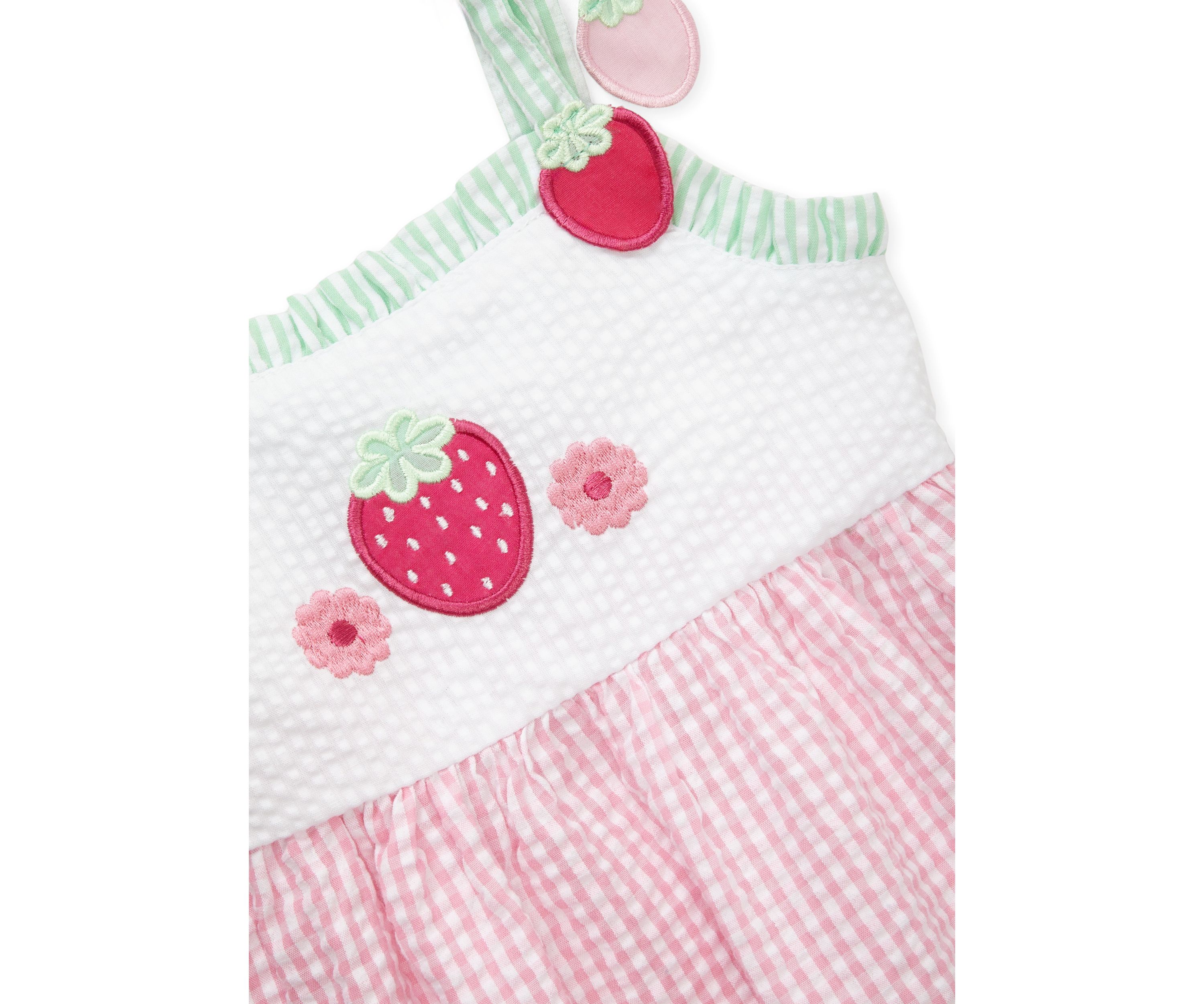 Toddler Girls Sleeveless Strawberry  Seersucker Sundress