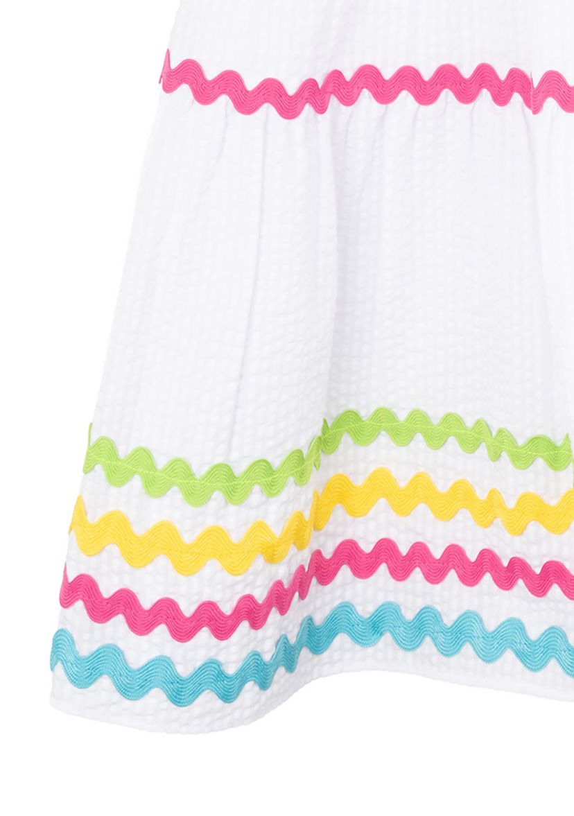 Toddler Girls Ric Rac Floral Seersucker Dress