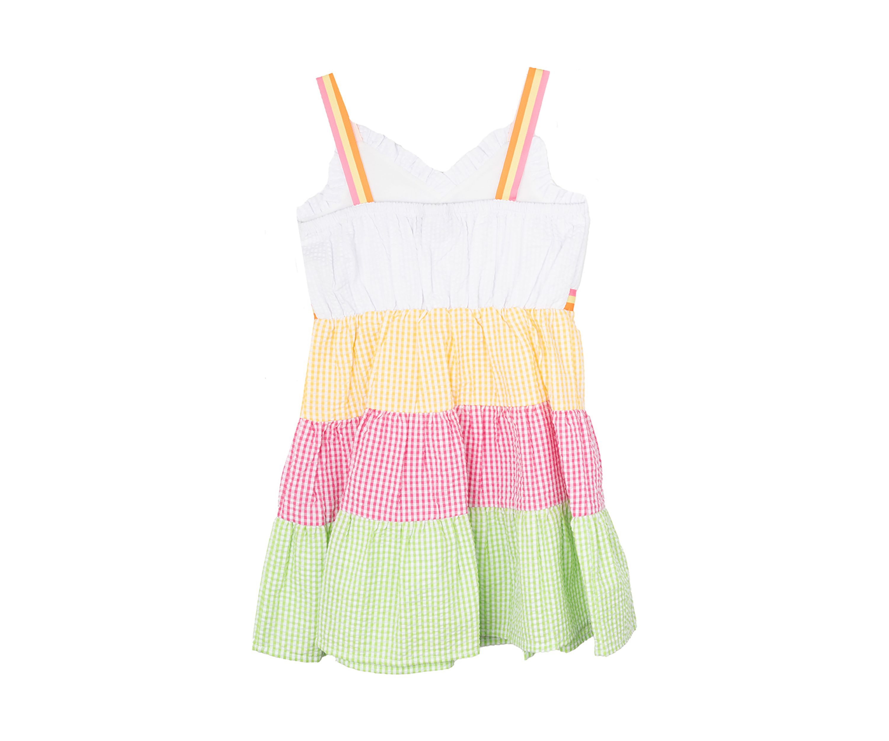 Toddler Girls Color Blocked Seersucker Dress