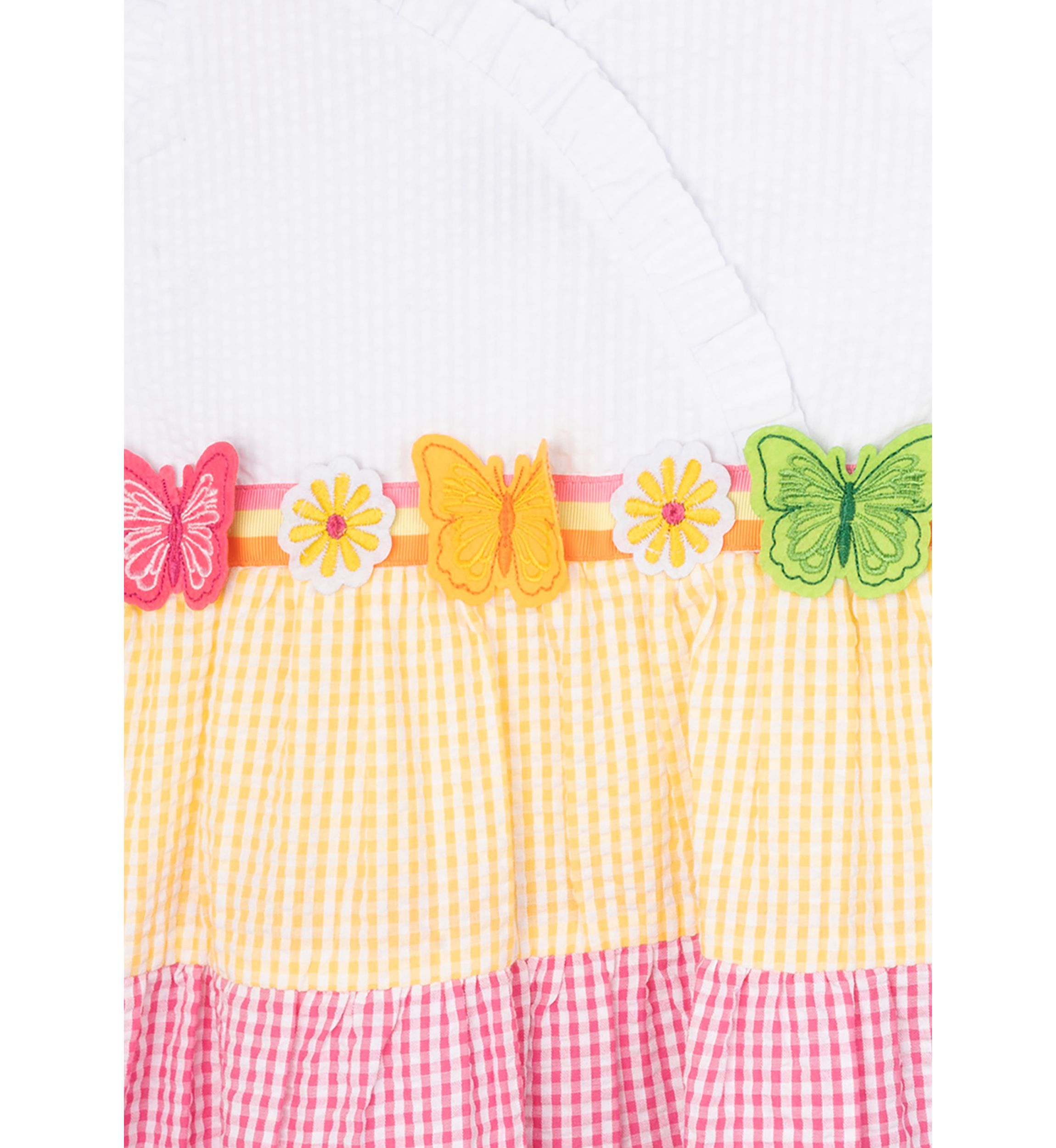 Toddler Girls Color Blocked Seersucker Dress