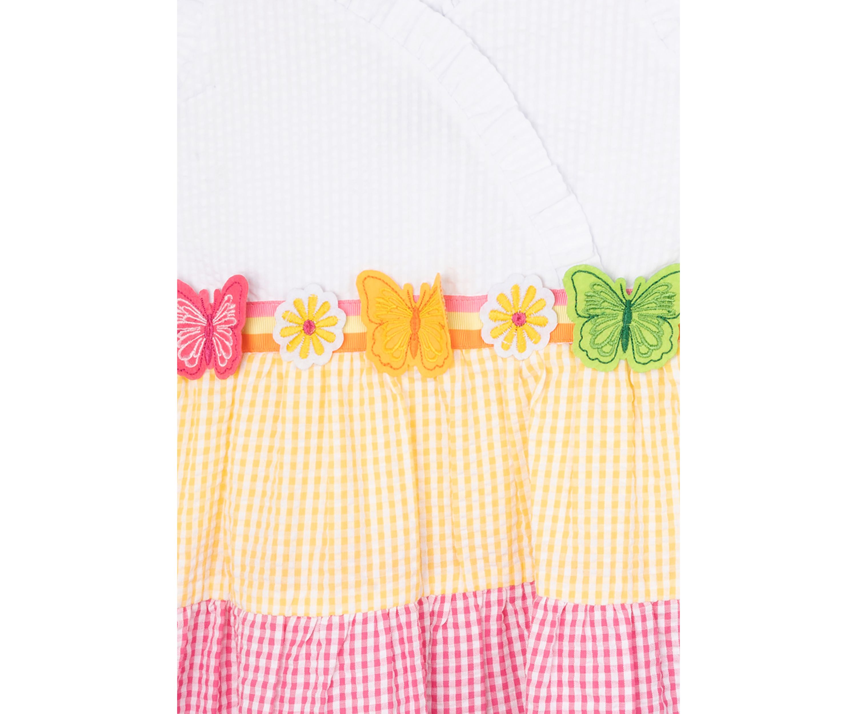 Toddler Girls Color Blocked Seersucker Dress