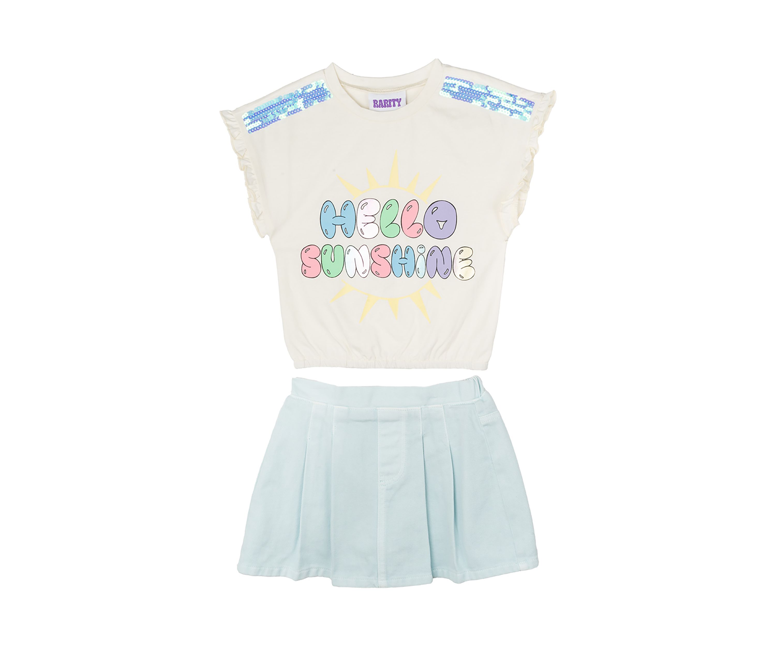 Toddler Girls Hello Sunshine Graphic Top and Skort Set