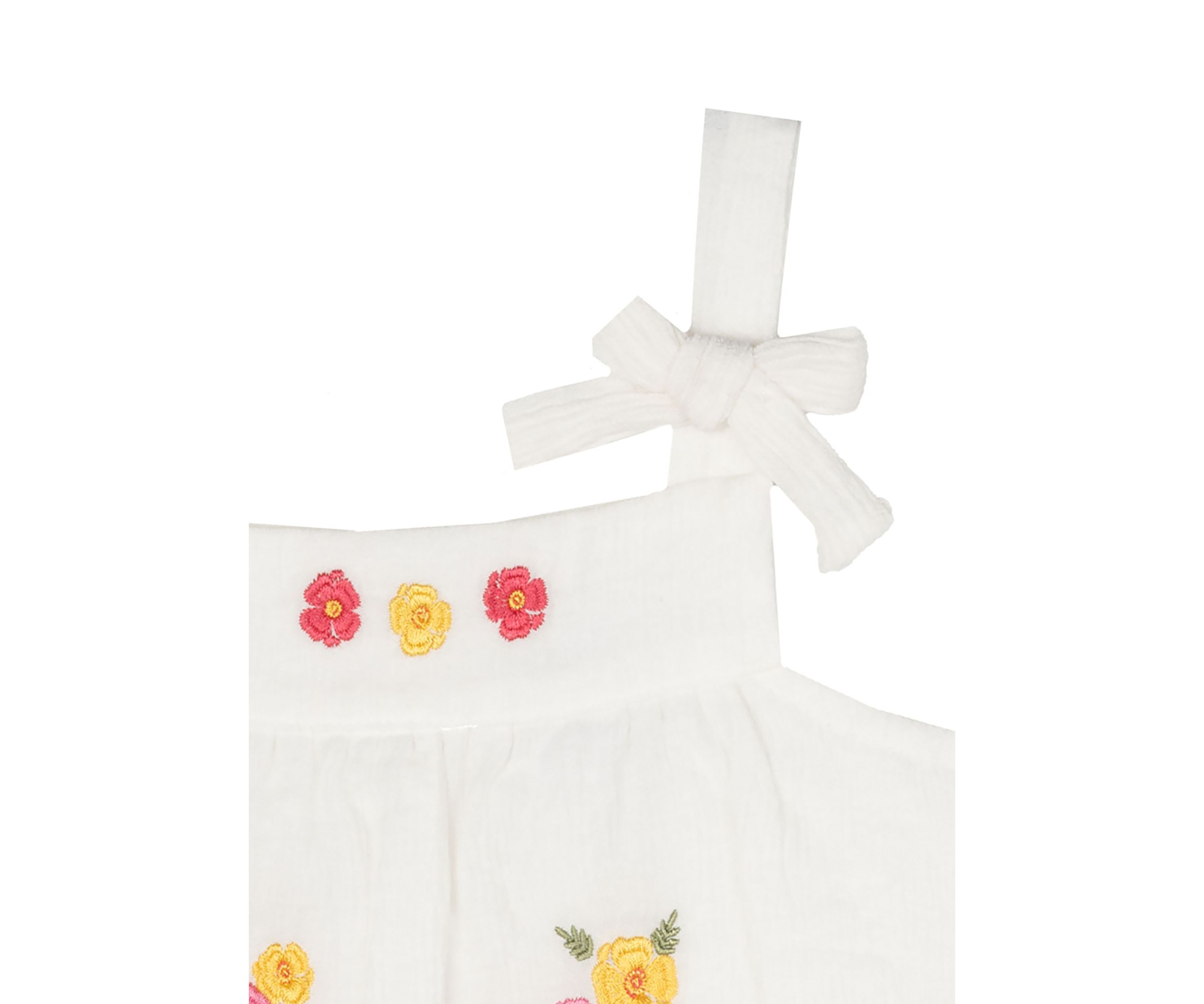 Toddler Girls Embroidered Top with Linen Shorts