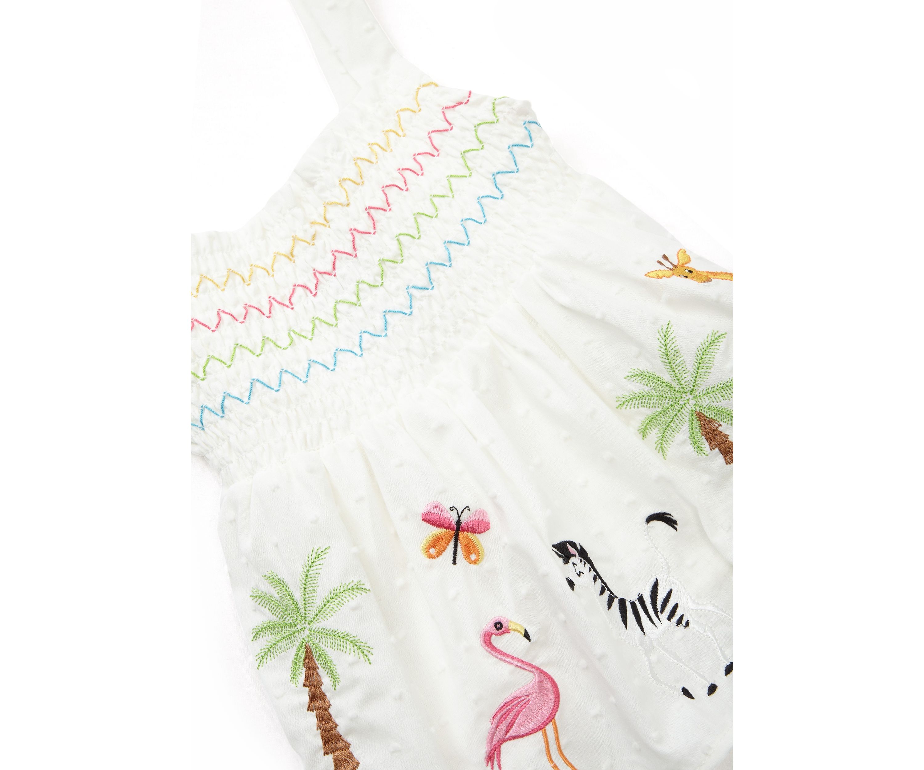 Toddler Girls Tropical Embroidered Top and Shorts Set