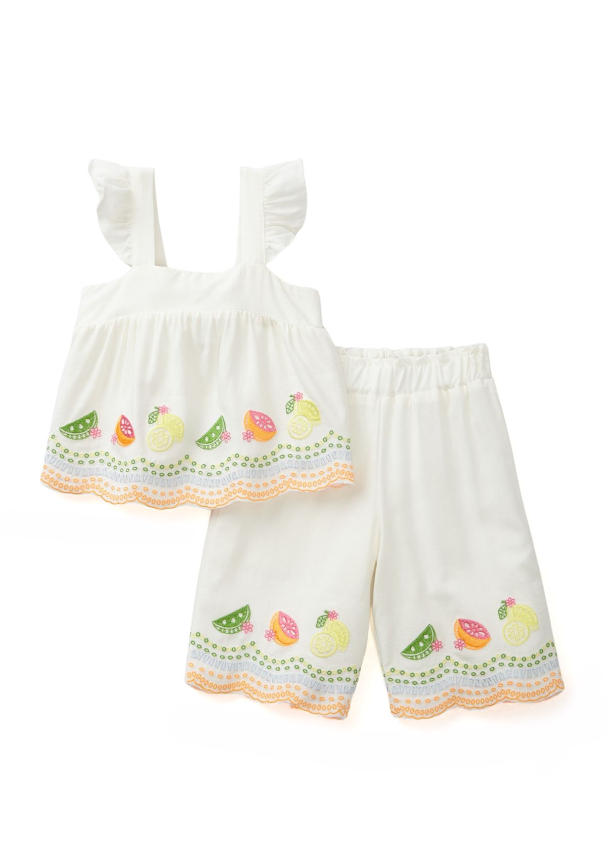 Toddler Girls Fruit Eyelet Top and Pants Set