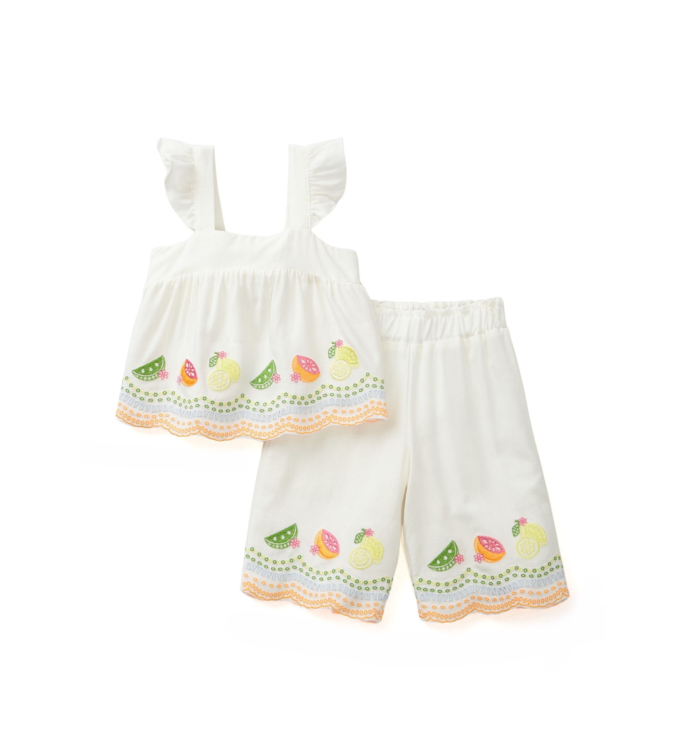 Toddler Girls Fruit Eyelet Top and Pants Set