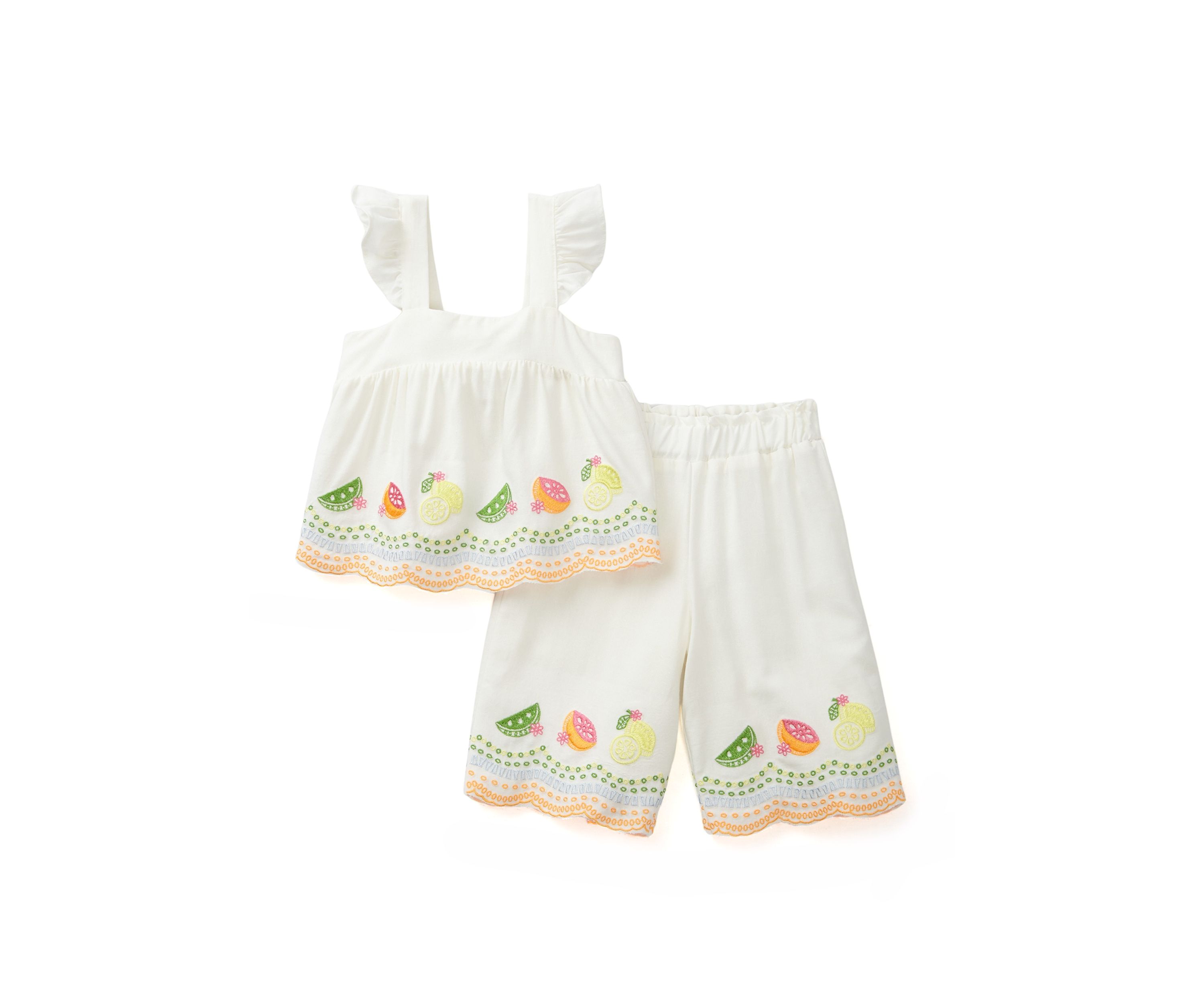Toddler Girls Fruit Eyelet Top and Pants Set
