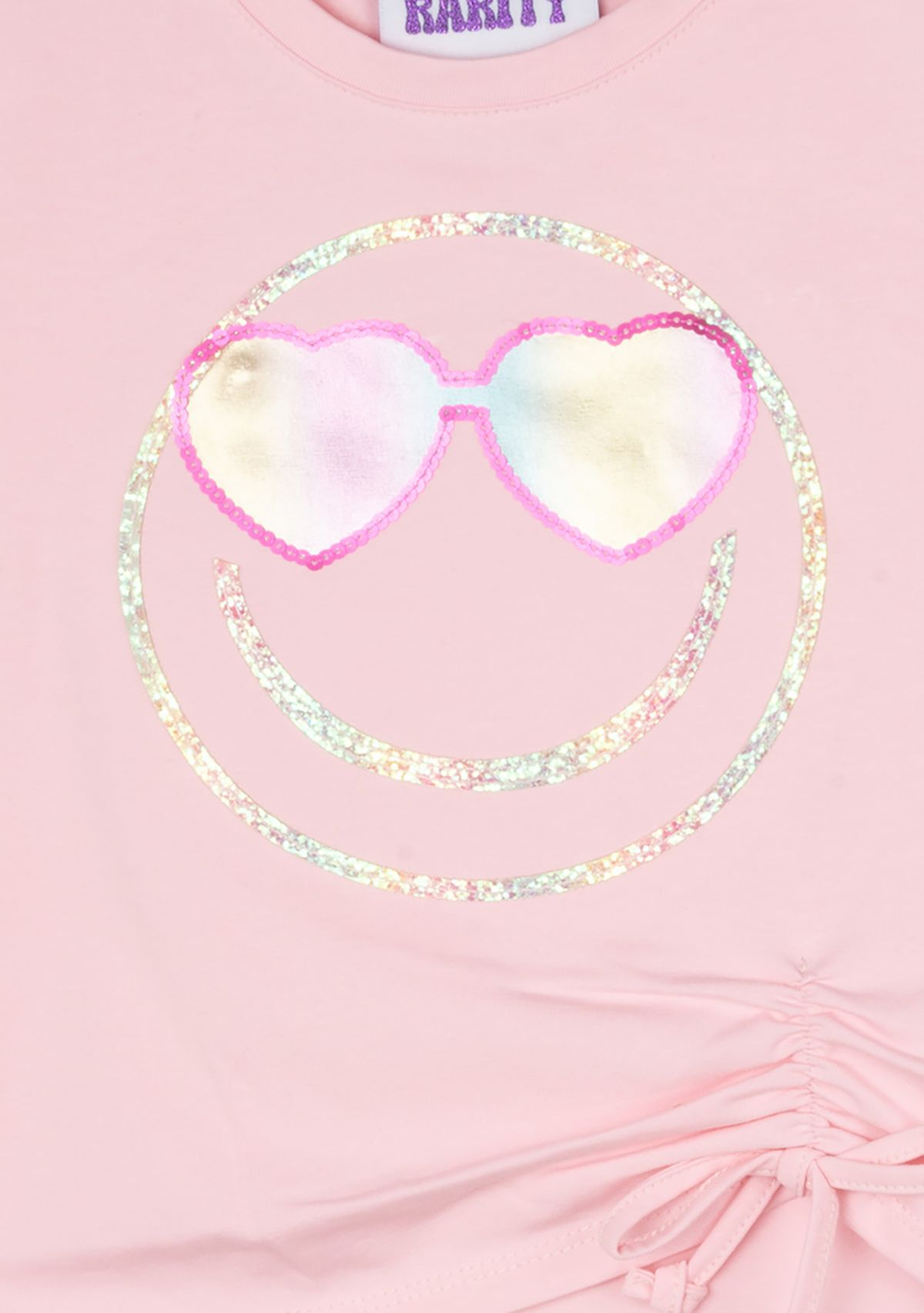 Toddler Girls Smiley Graphic T-Shirt and Denim Skirt Set