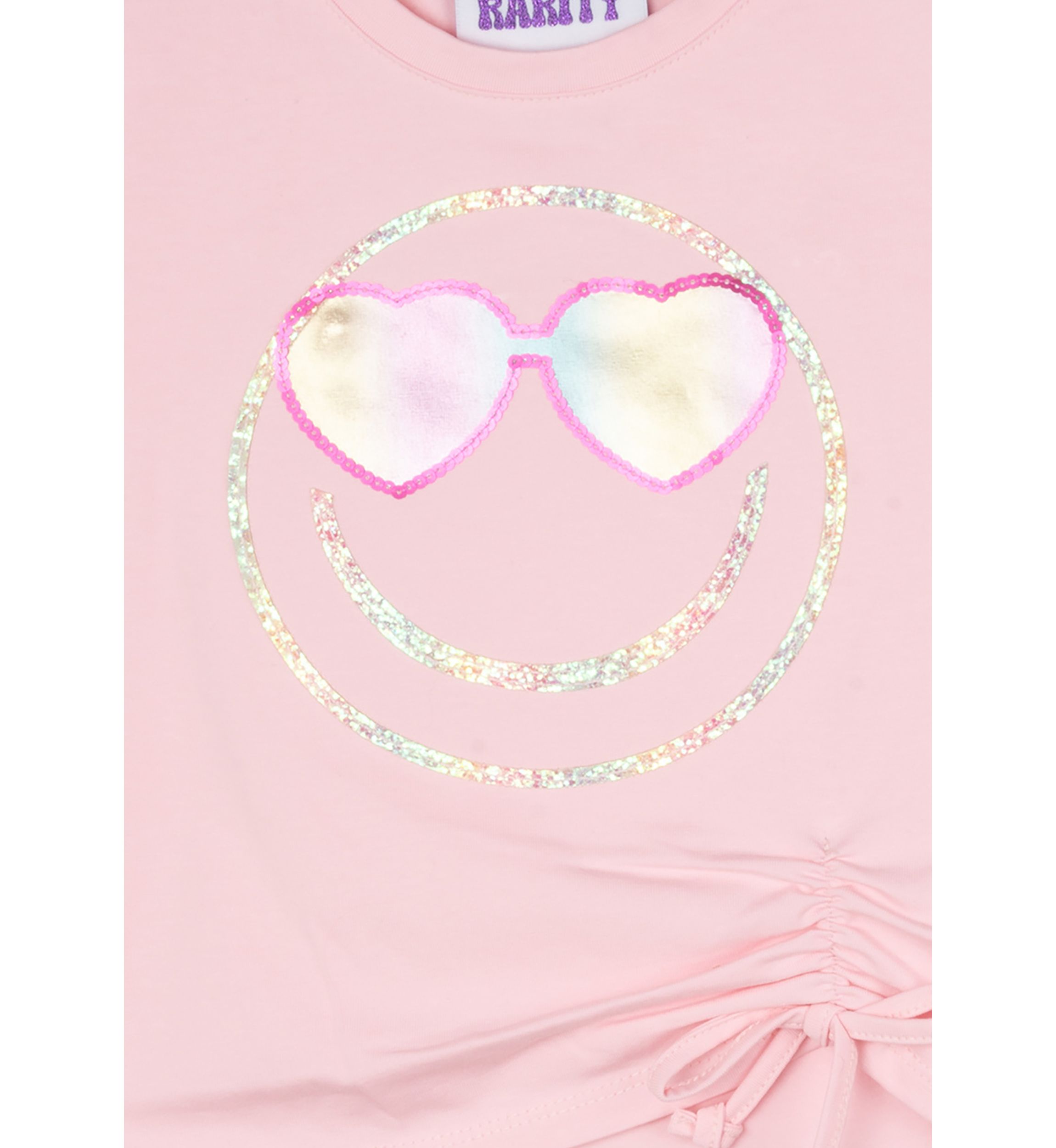 Toddler Girls Smiley Graphic T-Shirt and Denim Skirt Set