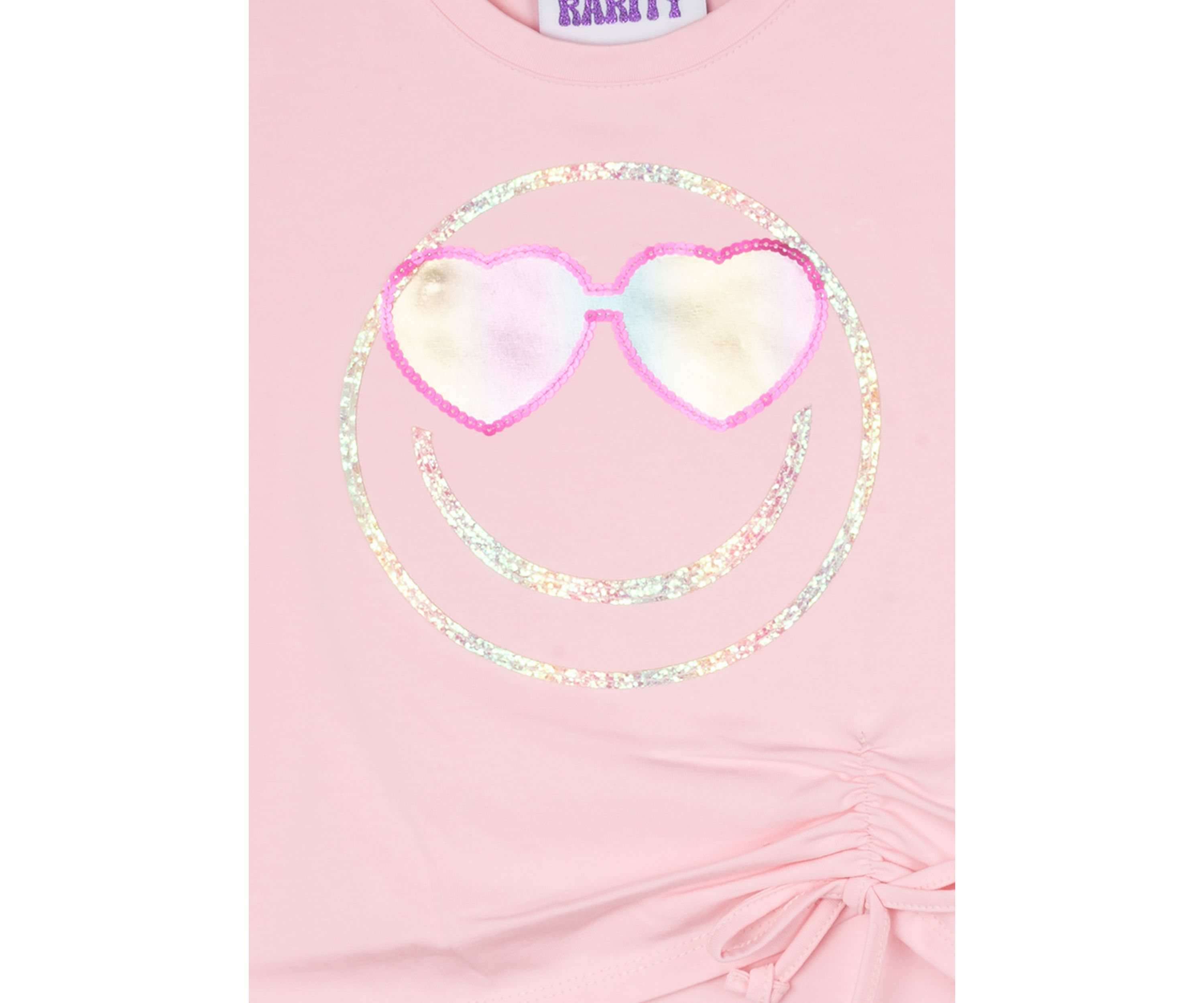 Toddler Girls Smiley Graphic T-Shirt and Denim Skirt Set