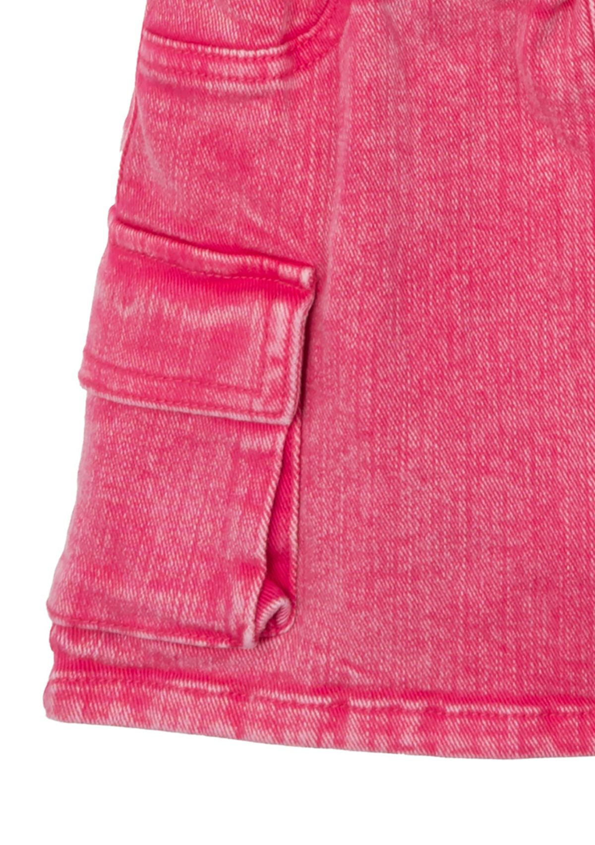 Toddler Girls Smiley Graphic T-Shirt and Denim Skirt Set