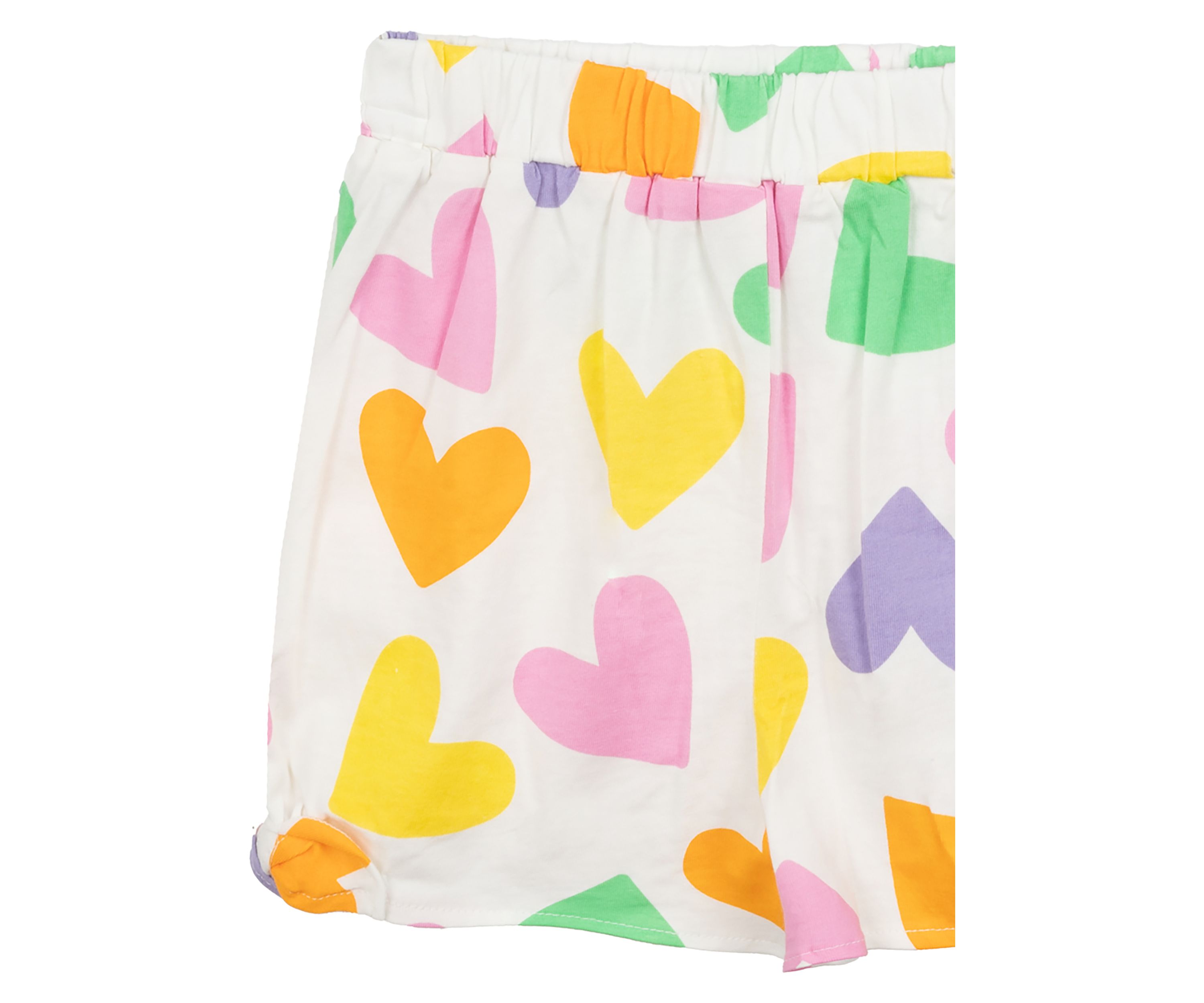 Toddler Girls Happy Face Graphic T-Shirt and Printed Shorts Set