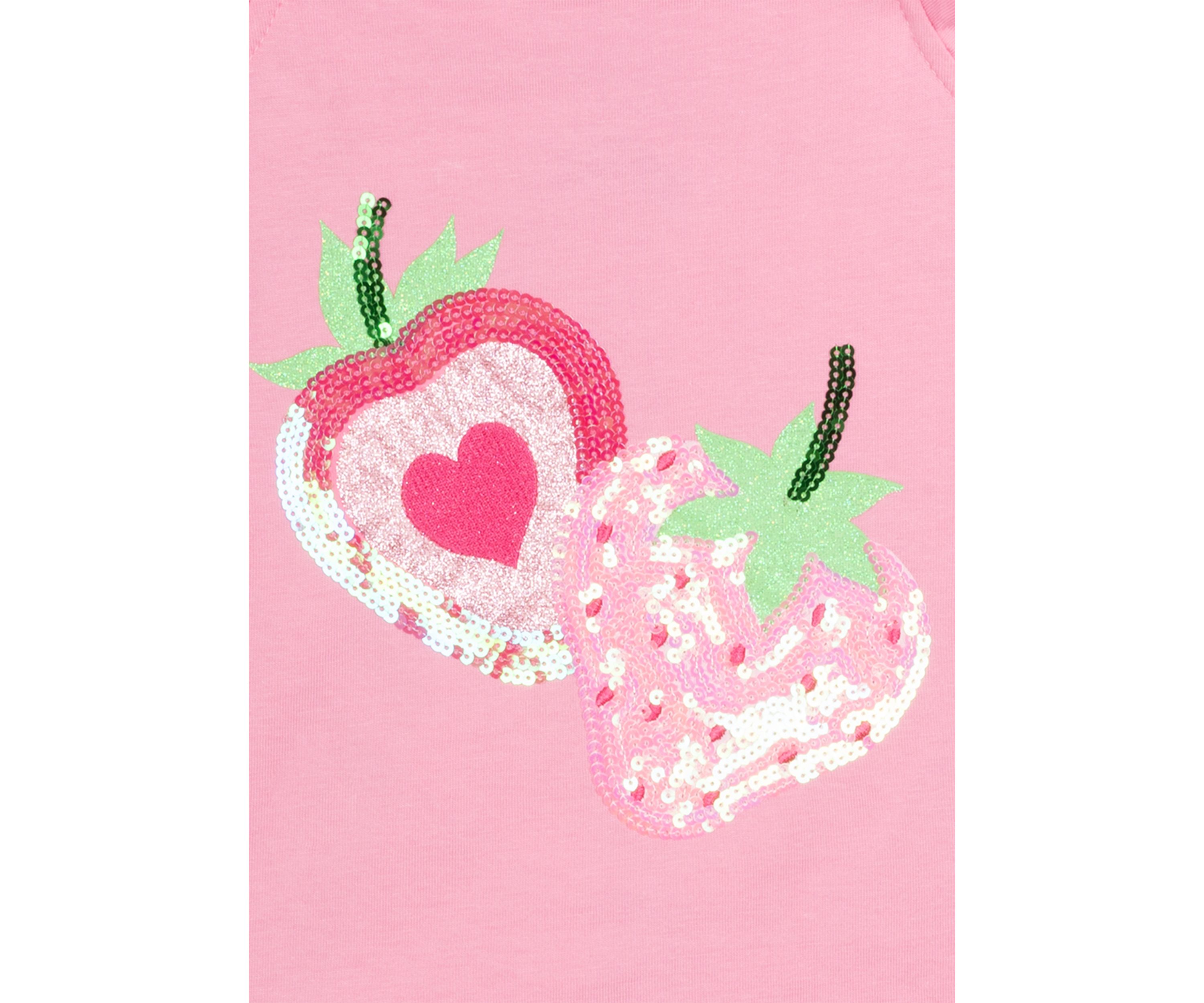Toddler Girls Graphic T-Shirt and Strawberry Printed Shorts Set