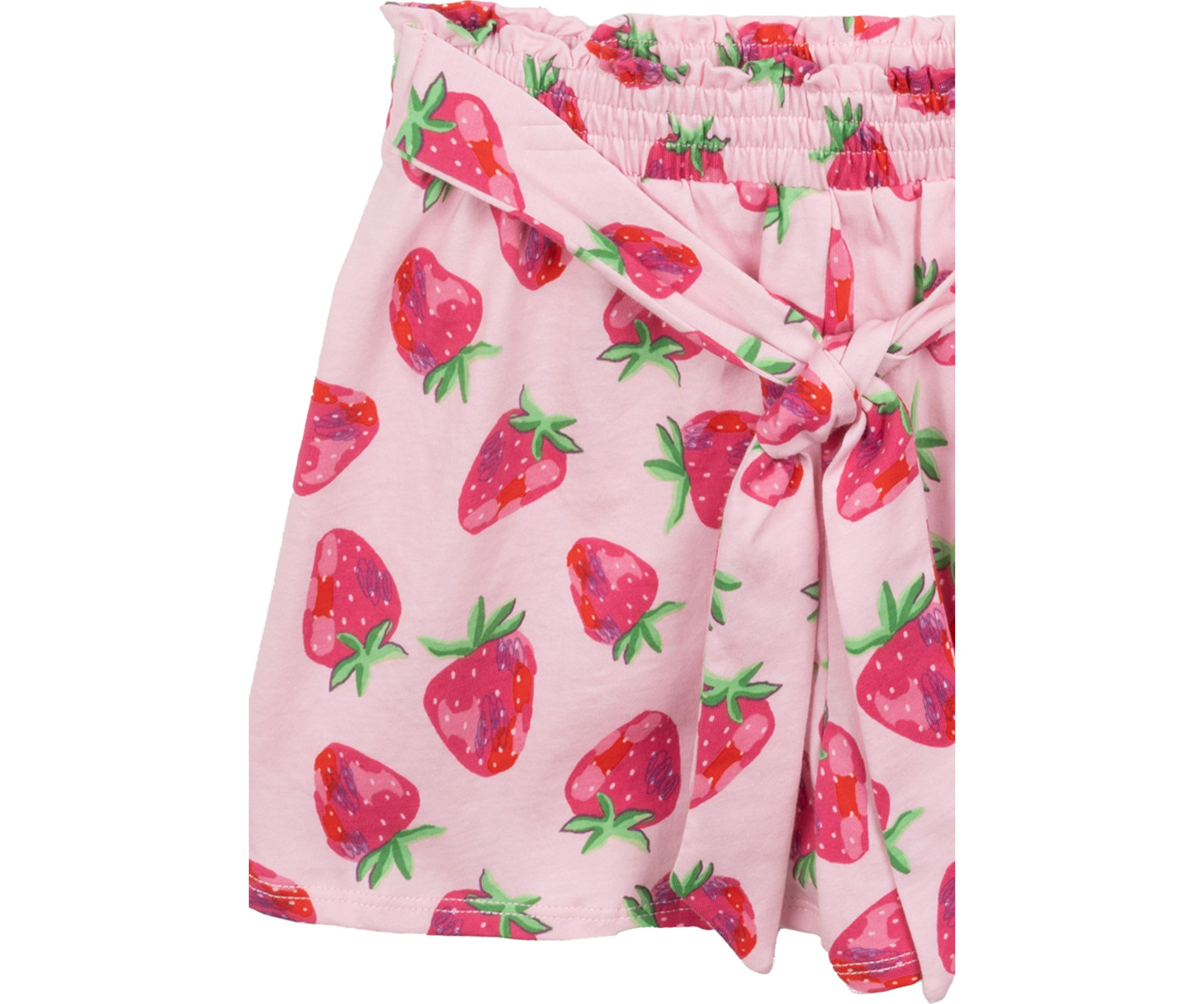 Toddler Girls Graphic T-Shirt and Strawberry Printed Shorts Set