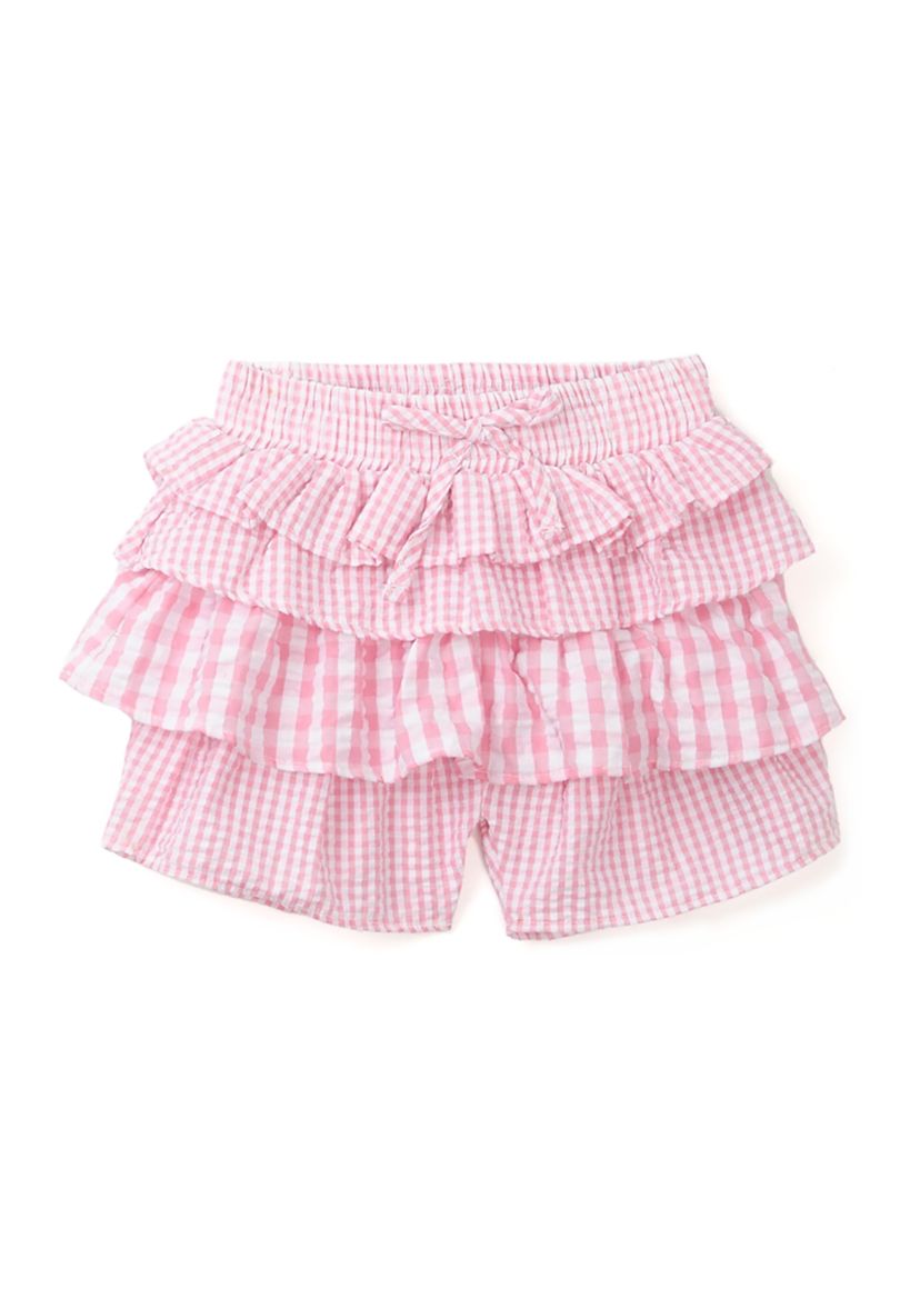 Toddler Girls Knit Top and Seersucker Shorts Set