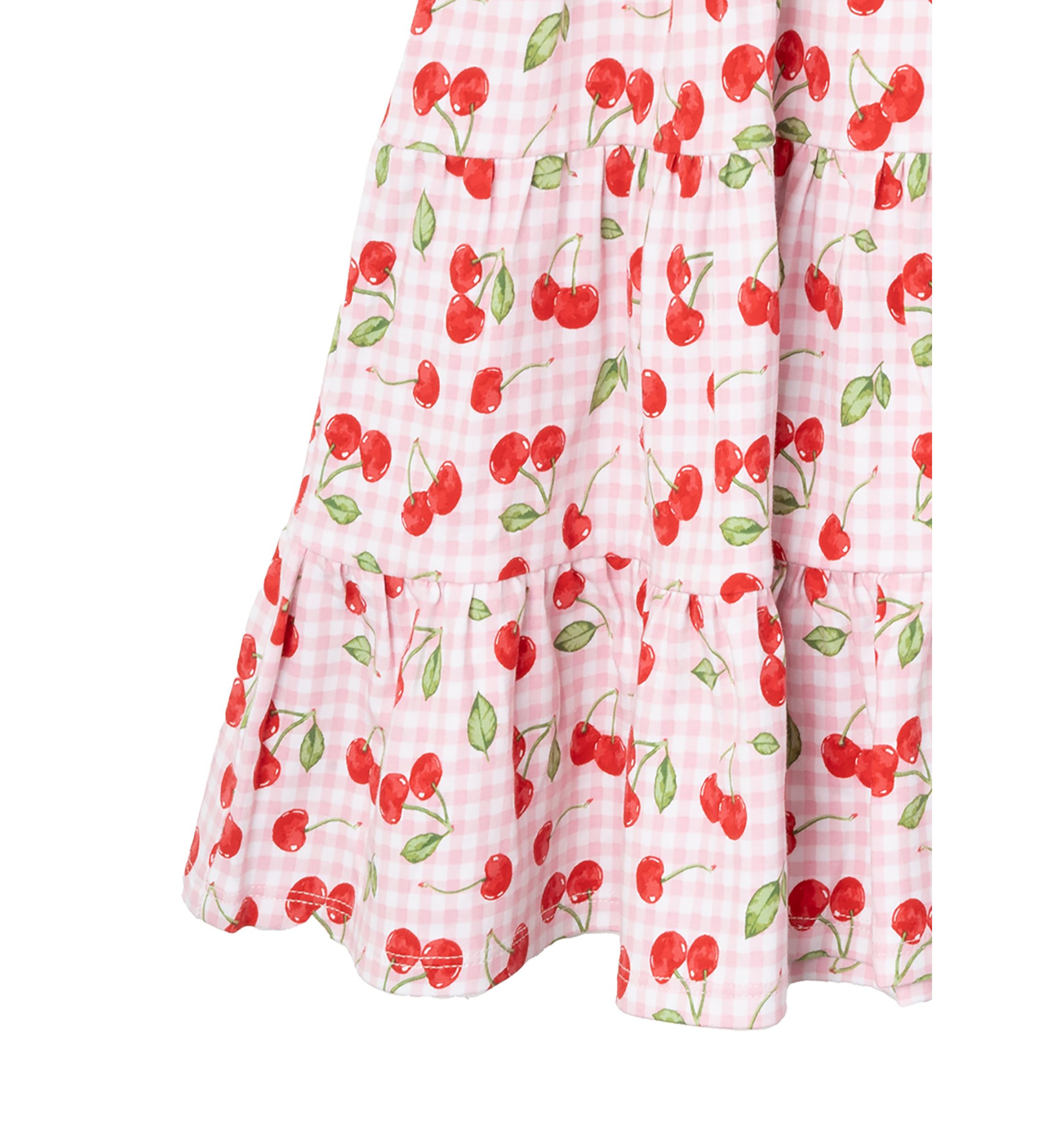 Toddler Girls Cherry Check Printed Dress