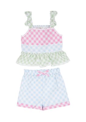 Rare Editions Toddler Girls Embroidered Top and Shorts Set