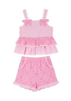 Rare Editions Toddler Girls Gingham Top and Shorts Set