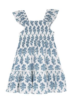 Rare Editions Toddler Girls Smocked Print Dress