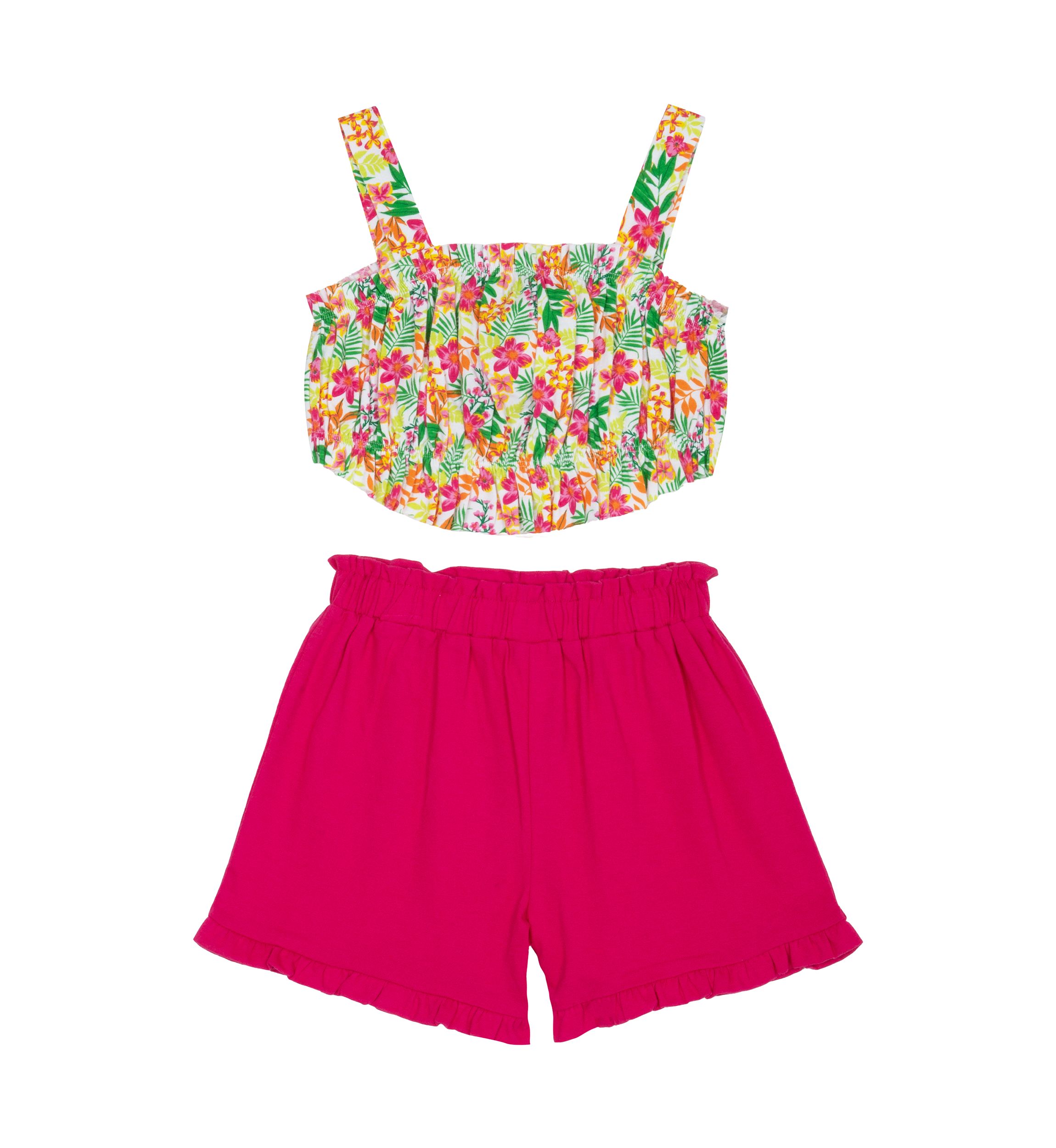 Baby Girls Floral Printed Top and Shorts Set